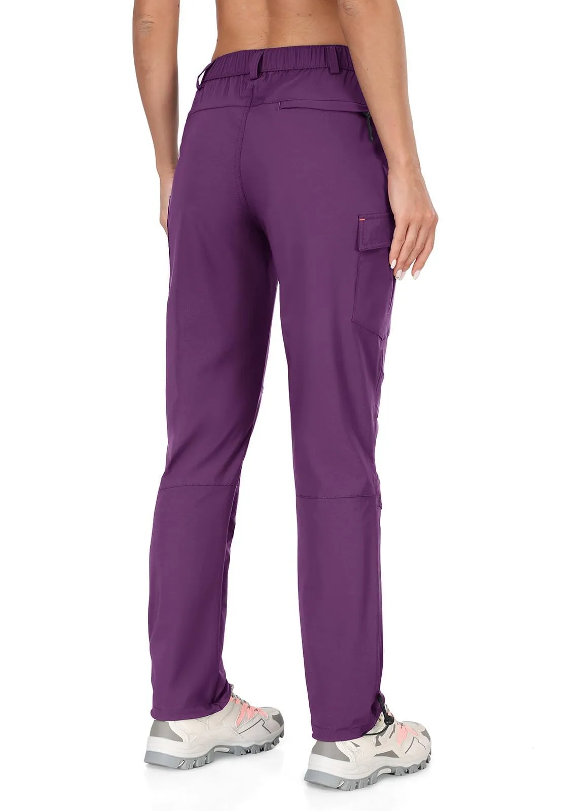 GymBrave Pantaloni Trekking Donna Cargo Capri 3/4 Estivi Viola L - immagine 3