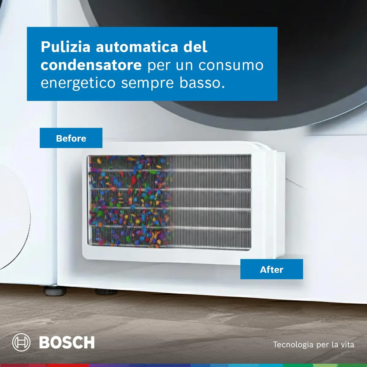 Bosch Serie 8 WRB247C0IT Asciugatrice a pompa di calore 9kg Bianco - immagine 3