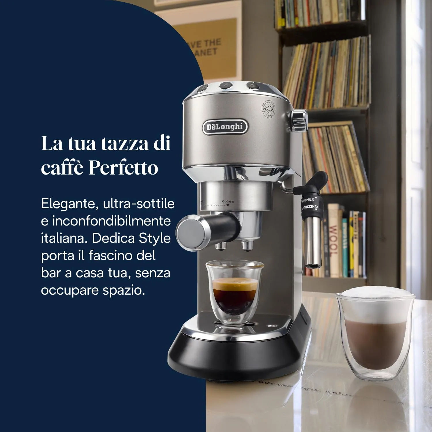 De'Longhi Dedica Style EC685.TB Macchina Caffè Espresso Manuale, Nero - immagine 2