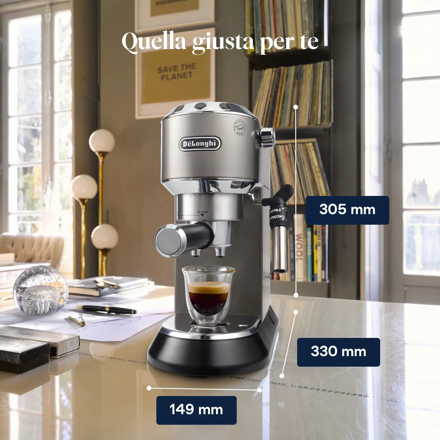 De'Longhi Dedica Style EC685.TB Macchina Caffè Espresso Manuale, Nero - immagine 9
