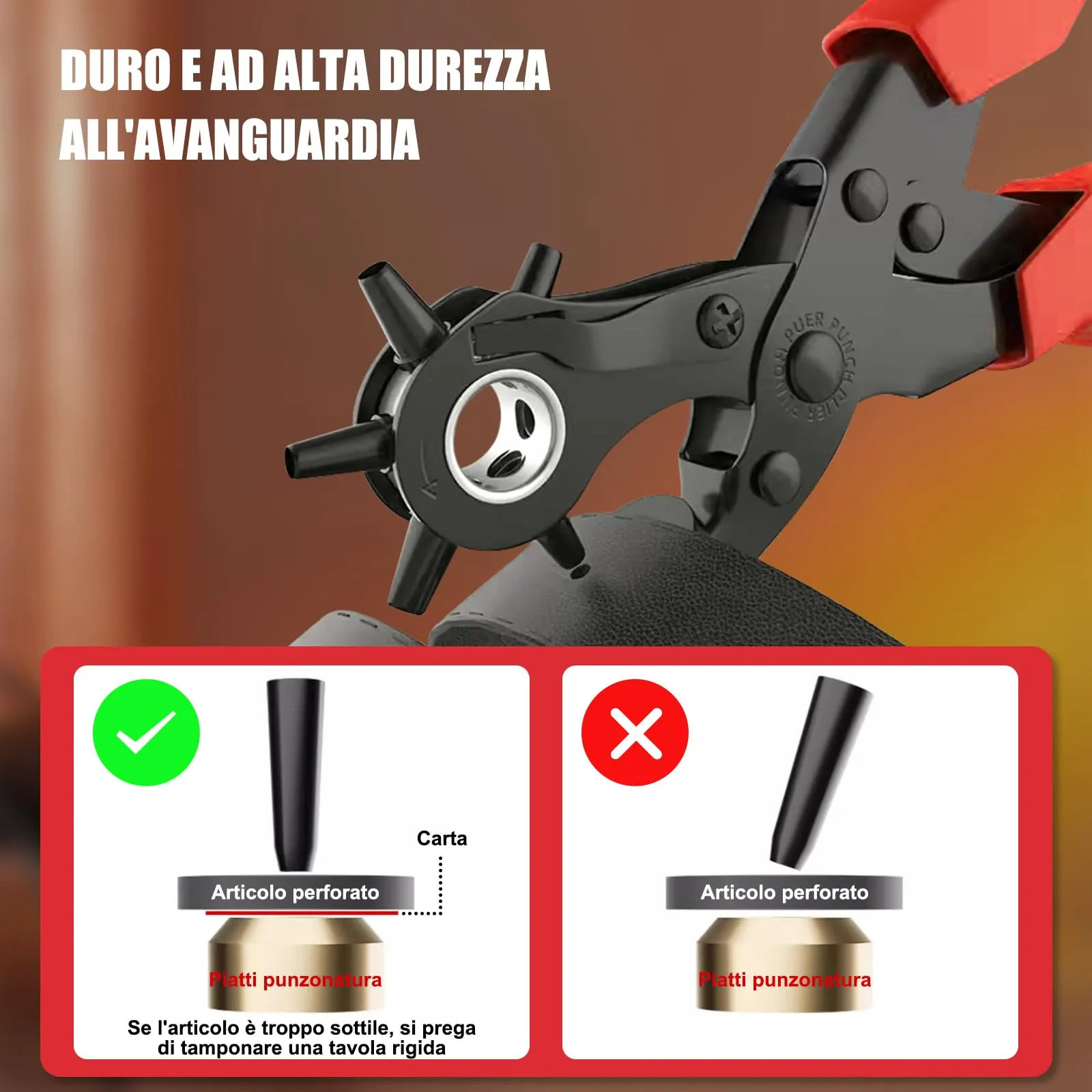 Diyife Pinza Fustellatrice per Cintura, Set Completo Rosso - immagine 6