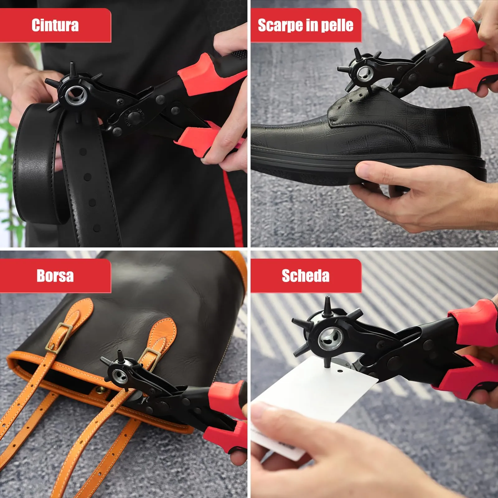 Diyife Pinza Fustellatrice per Cintura, Set Completo Rosso - immagine 7
