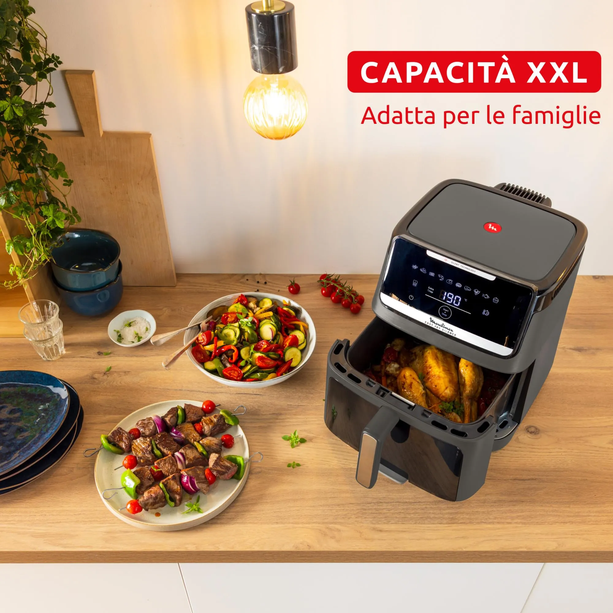 Moulinex Easy Fry Silence Friggitrice ad Aria 7L Grigio EZ846H - immagine 4