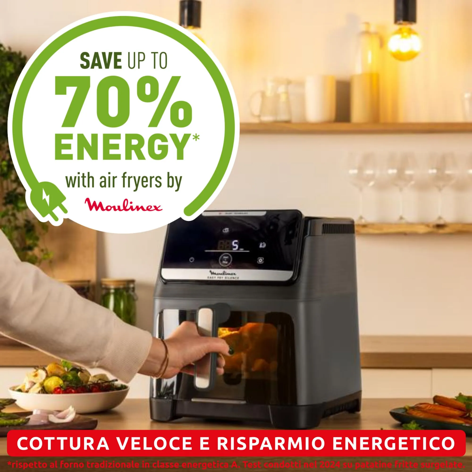 Moulinex Easy Fry Silence Friggitrice ad Aria 7L Grigio EZ846H - immagine 7