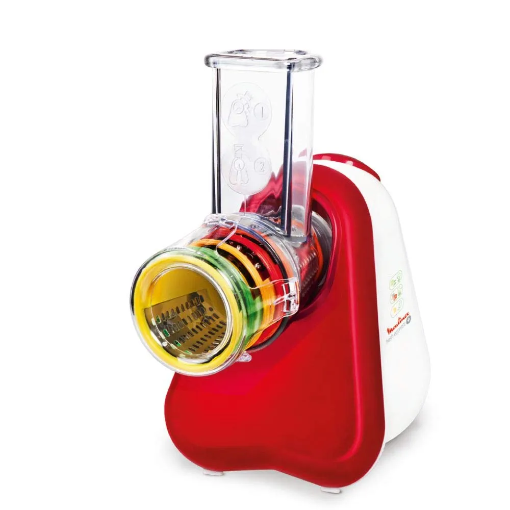Moulinex Fresh Express Plus DJ756G15 Grattugia Elettrica 5 Funzioni, Rosso/Bianco - immagine 1