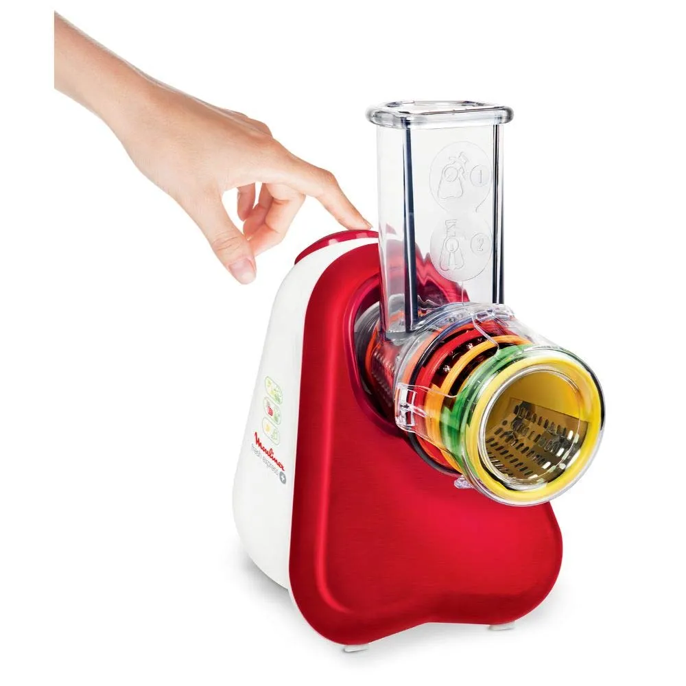 Moulinex Fresh Express Plus DJ756G15 Grattugia Elettrica 5 Funzioni, Rosso/Bianco - immagine 2