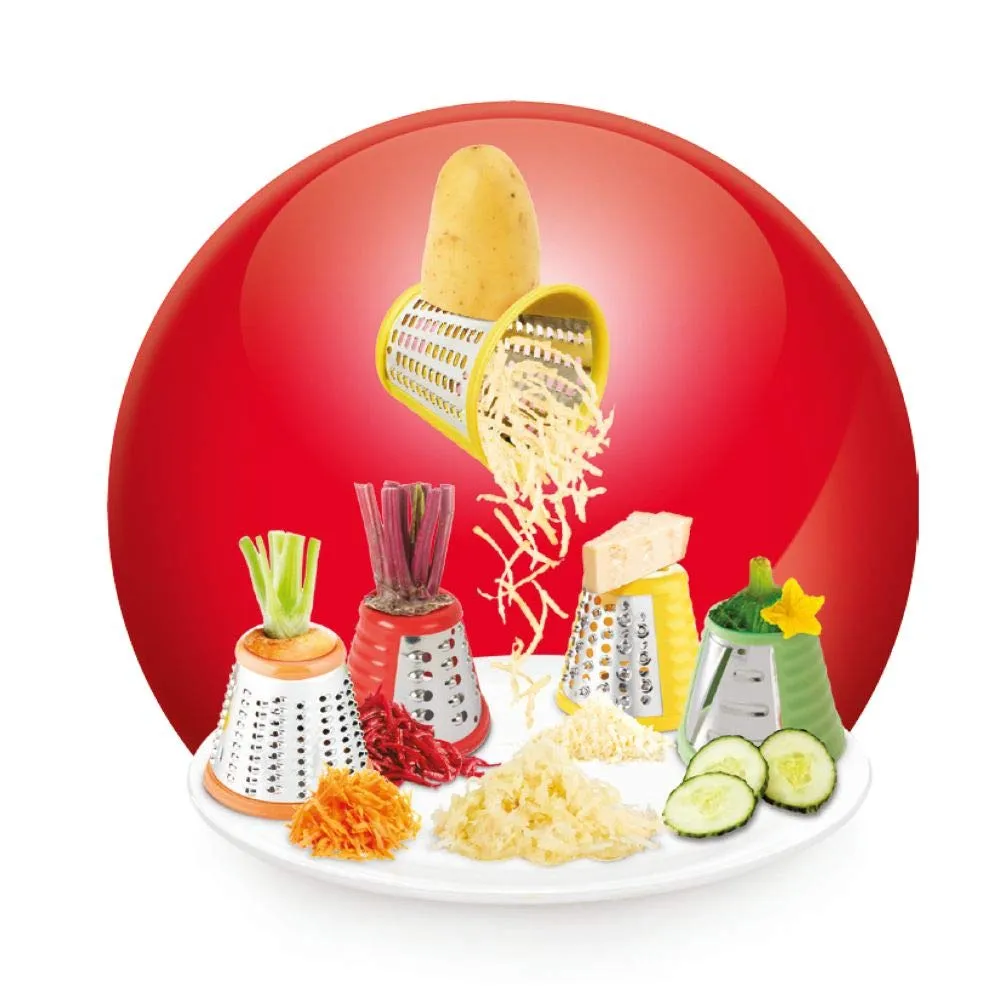 Moulinex Fresh Express Plus DJ756G15 Grattugia Elettrica 5 Funzioni, Rosso/Bianco - immagine 3