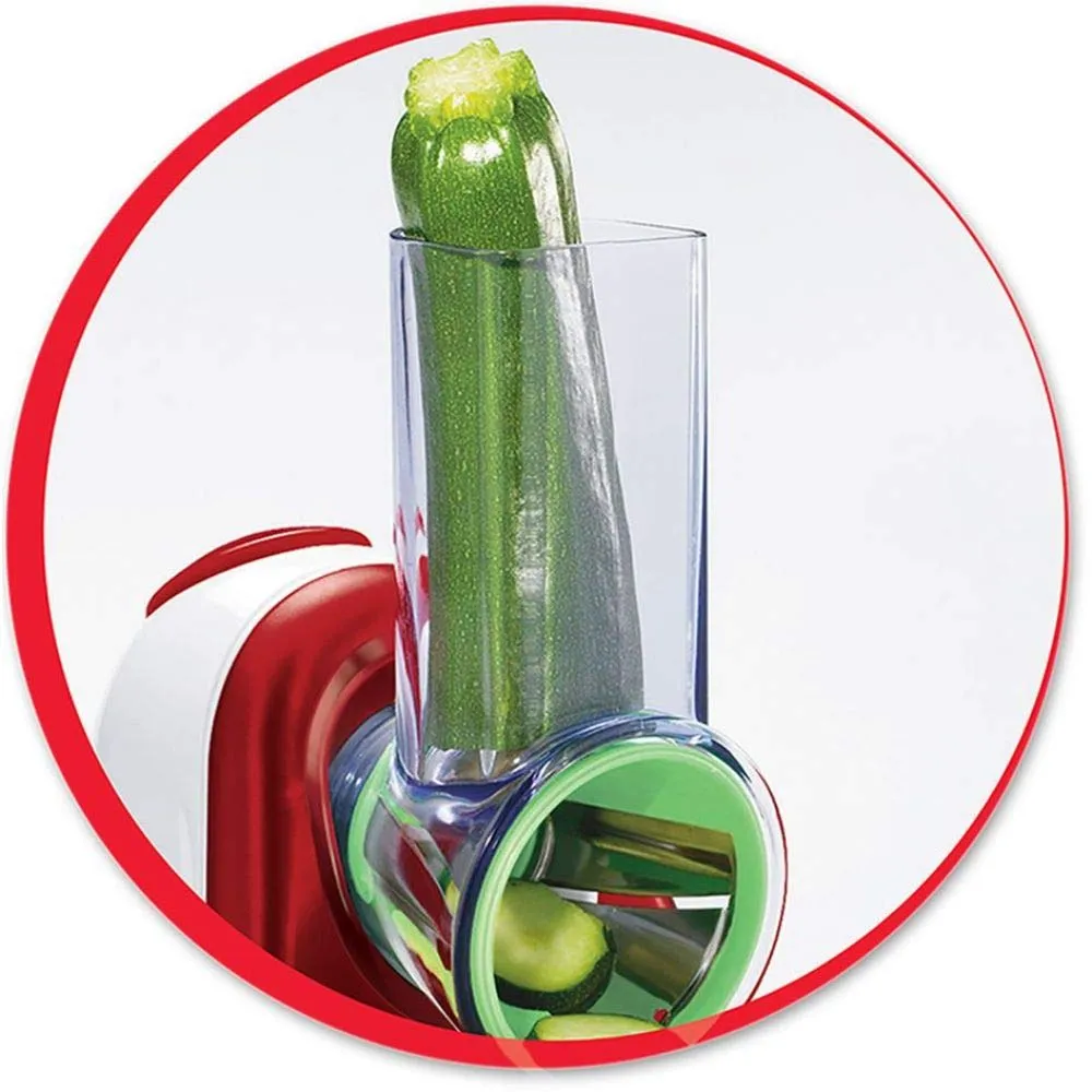Moulinex Fresh Express Plus DJ756G15 Grattugia Elettrica 5 Funzioni, Rosso/Bianco - immagine 4