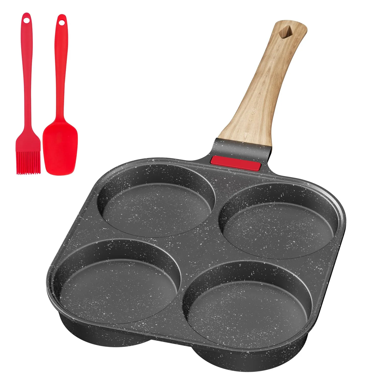 Traxenta Padella Pancake Antiaderente a 4 Stampi, 19 cm, Grigio - immagine 1