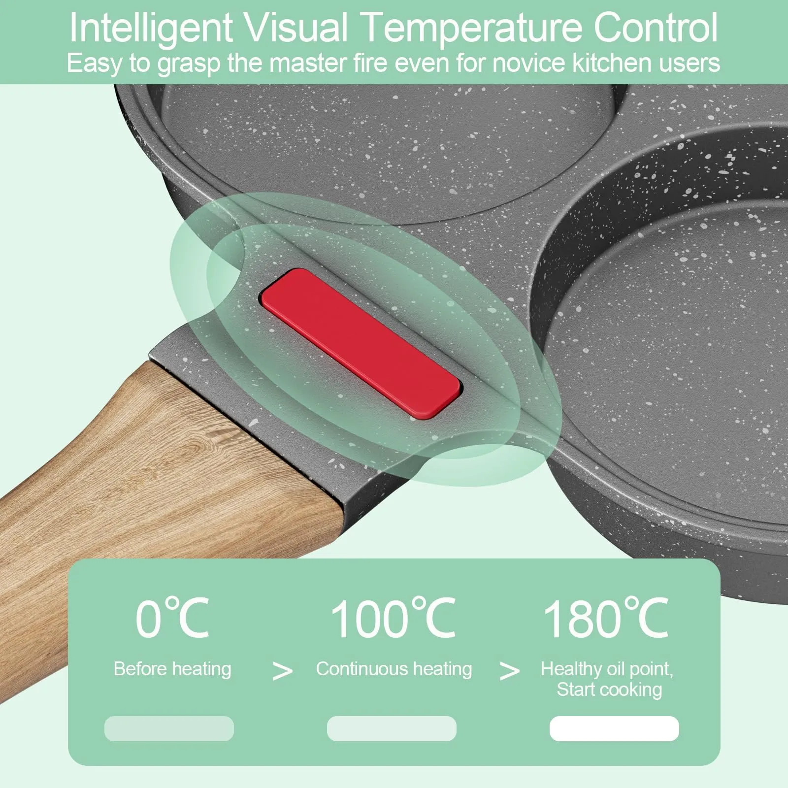 Traxenta Padella Pancake Antiaderente a 4 Stampi, 19 cm, Grigio - immagine 4