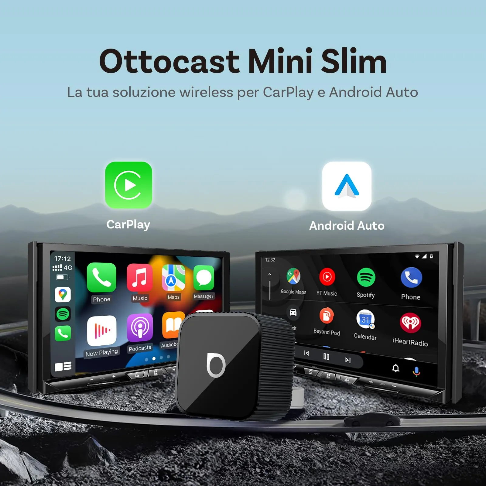 OTTOCAST Mini Slim 2 in 1 Adattatore Wireless CarPlay & Android Auto - immagine 2