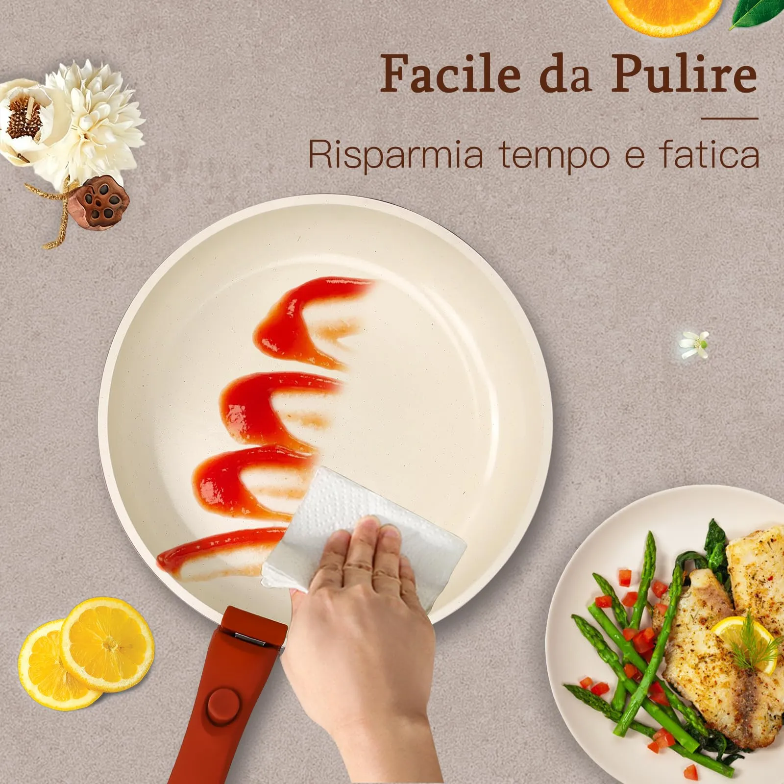 GiPP Set di Padelle Antiaderente 5 Pezzi, Compatibile Induzione, Rossa - immagine 7