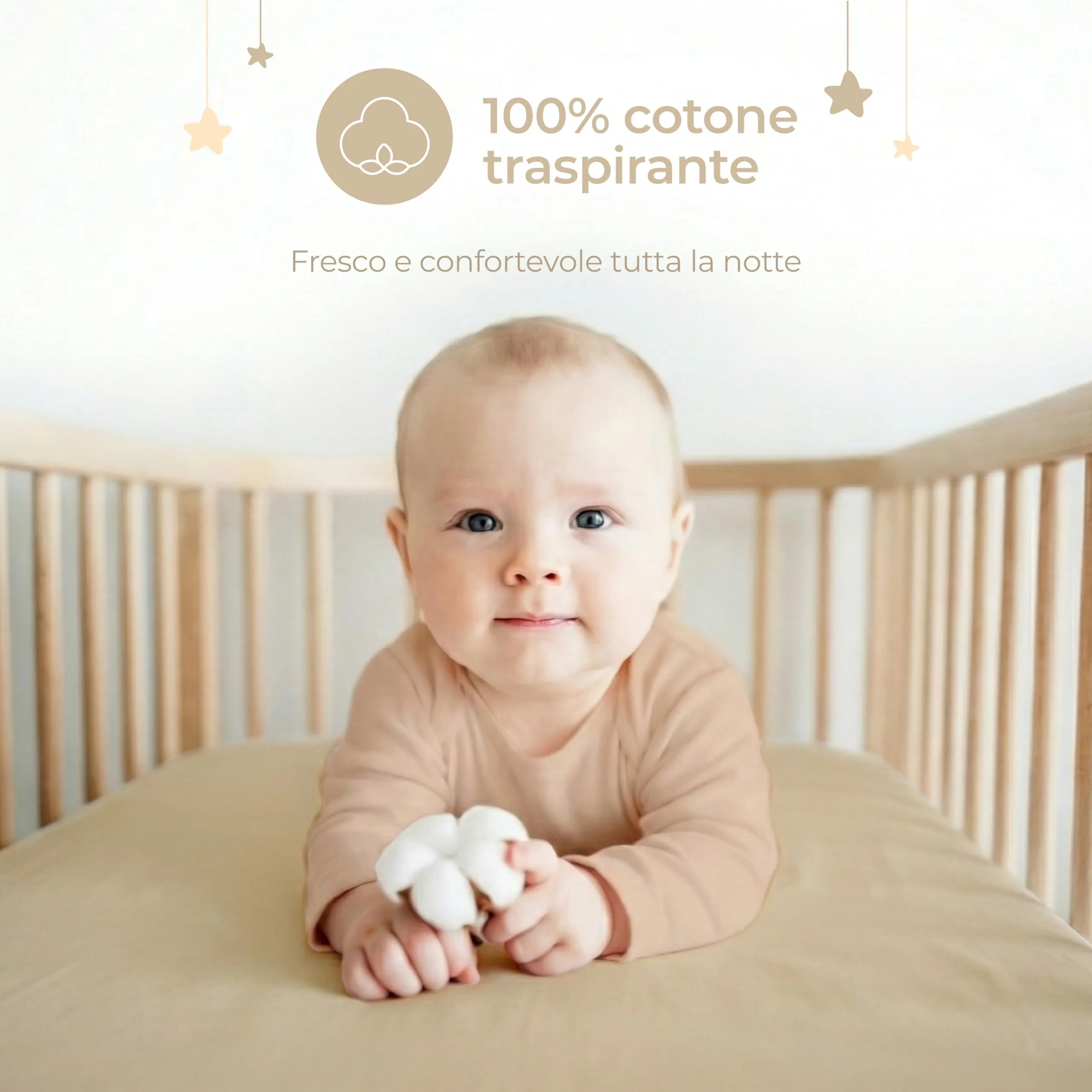Dreamzie Set da 2 Lenzuola Culla 50x83 cm, 100% Cotone - immagine 3