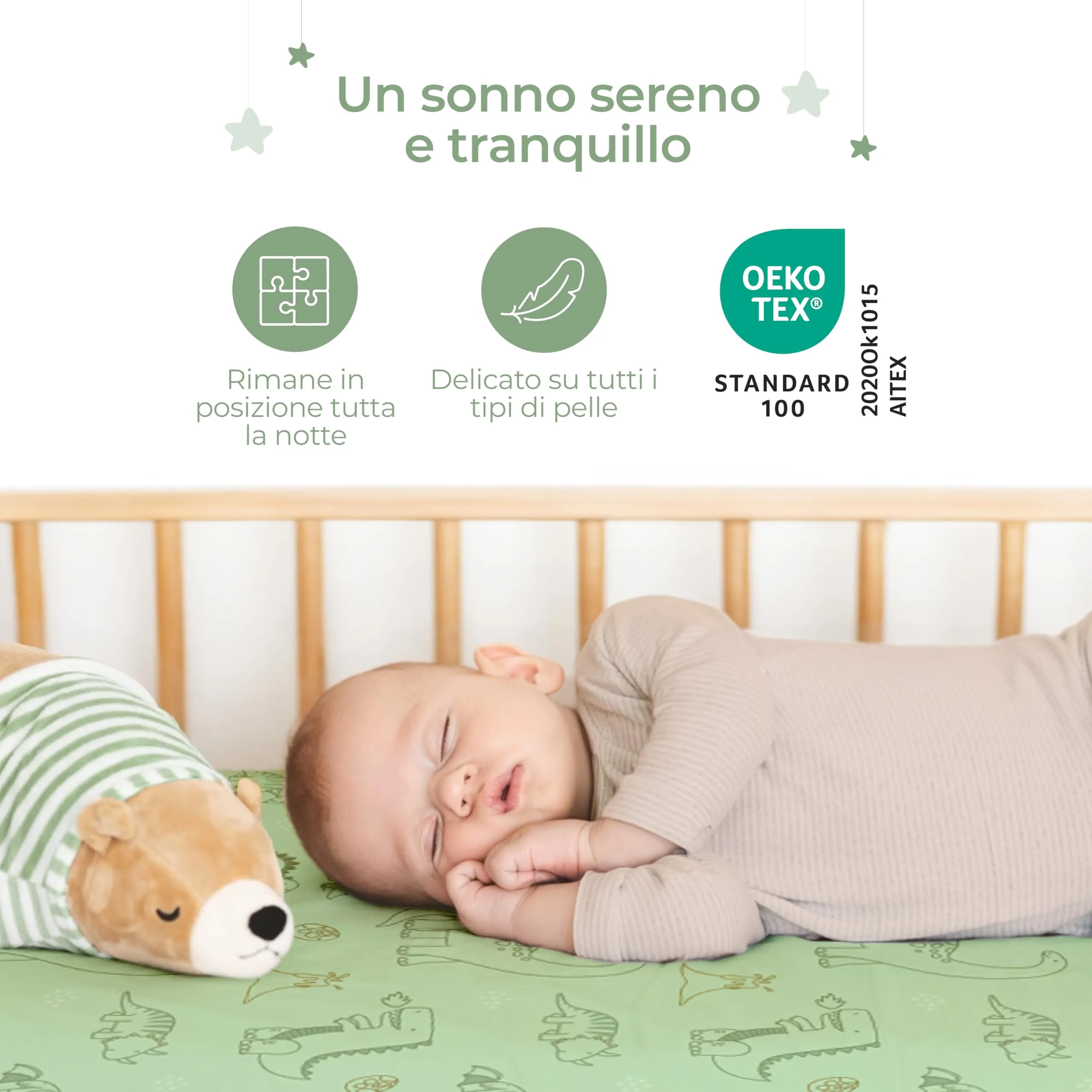 Dreamzie Set di 2 Lenzuola Culla 50x83 cm 100% Cotone - immagine 5