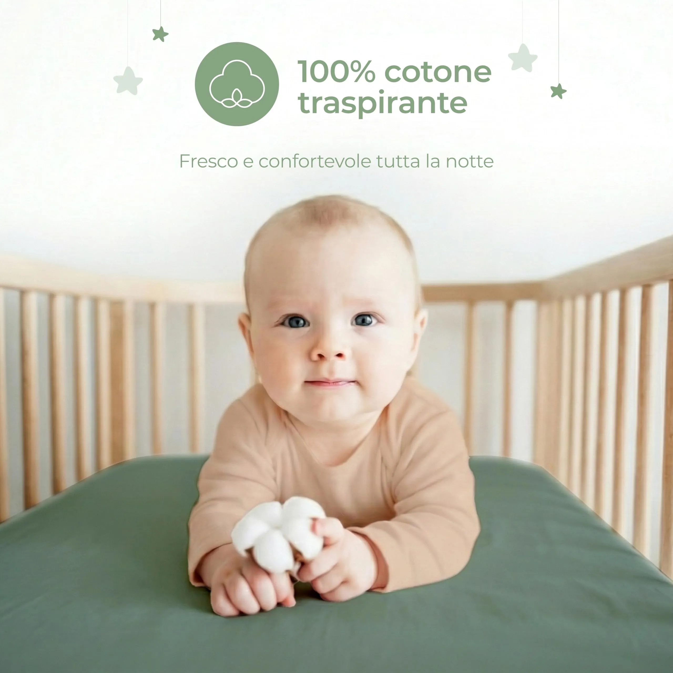 Dreamzie Set da 2 Lenzuola Culla 50x83 cm 100% Cotone - immagine 3