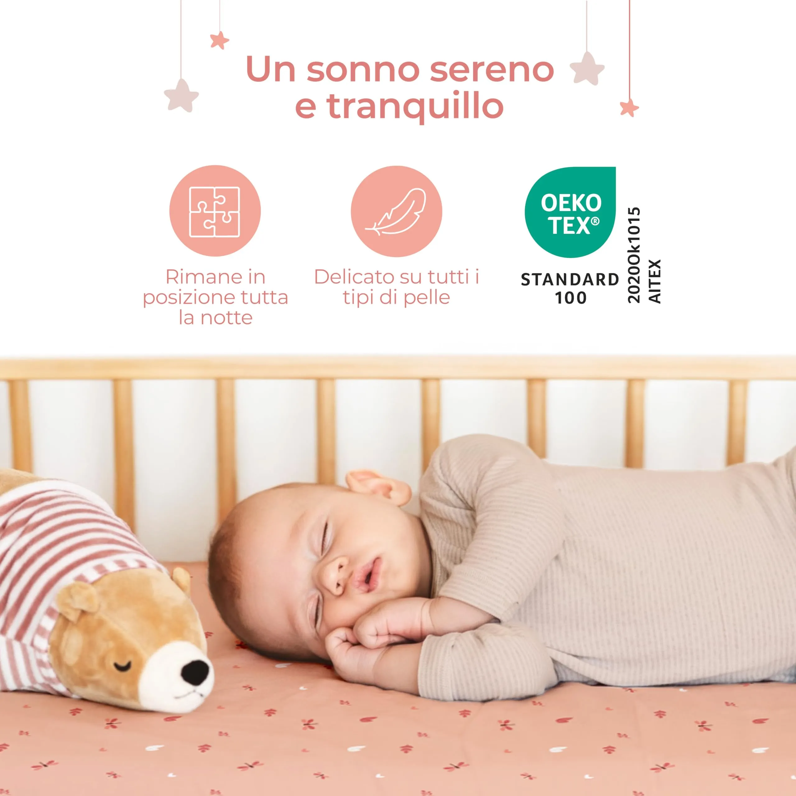 Dreamzie Set da 2 Lenzuola Culla 40x90 cm, 100% Cotone - immagine 5