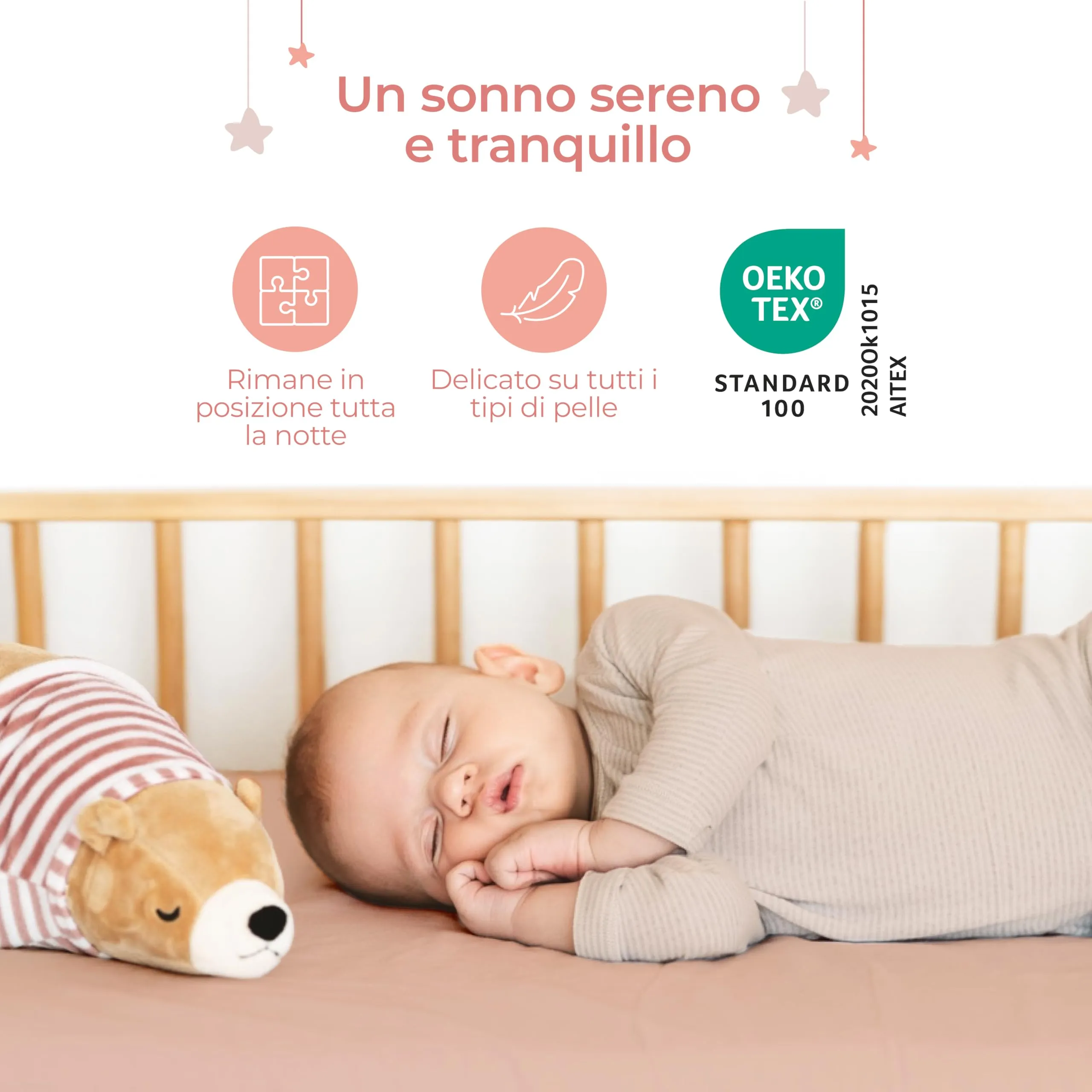 Dreamzie Set da 2 Lenzuola Culla 55x90 cm 100% Cotone - immagine 5