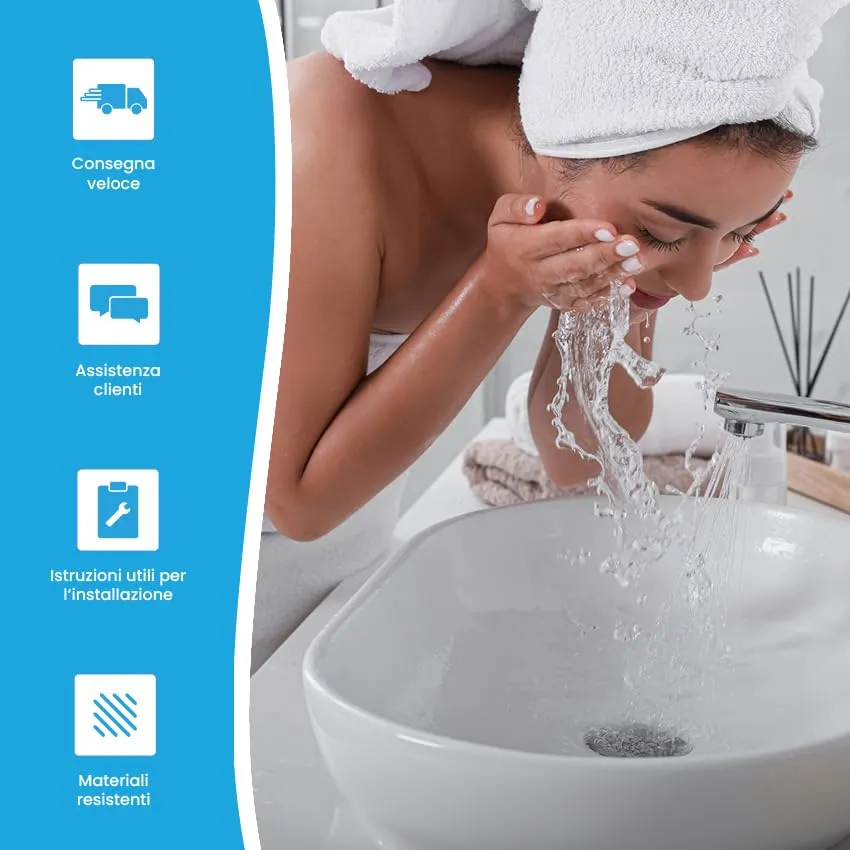 Bächlein Scarico Universale senza Troppopieno, Valvola Pop-up per Lavabo e Lavandino in Ottone, Antracite - immagine 8