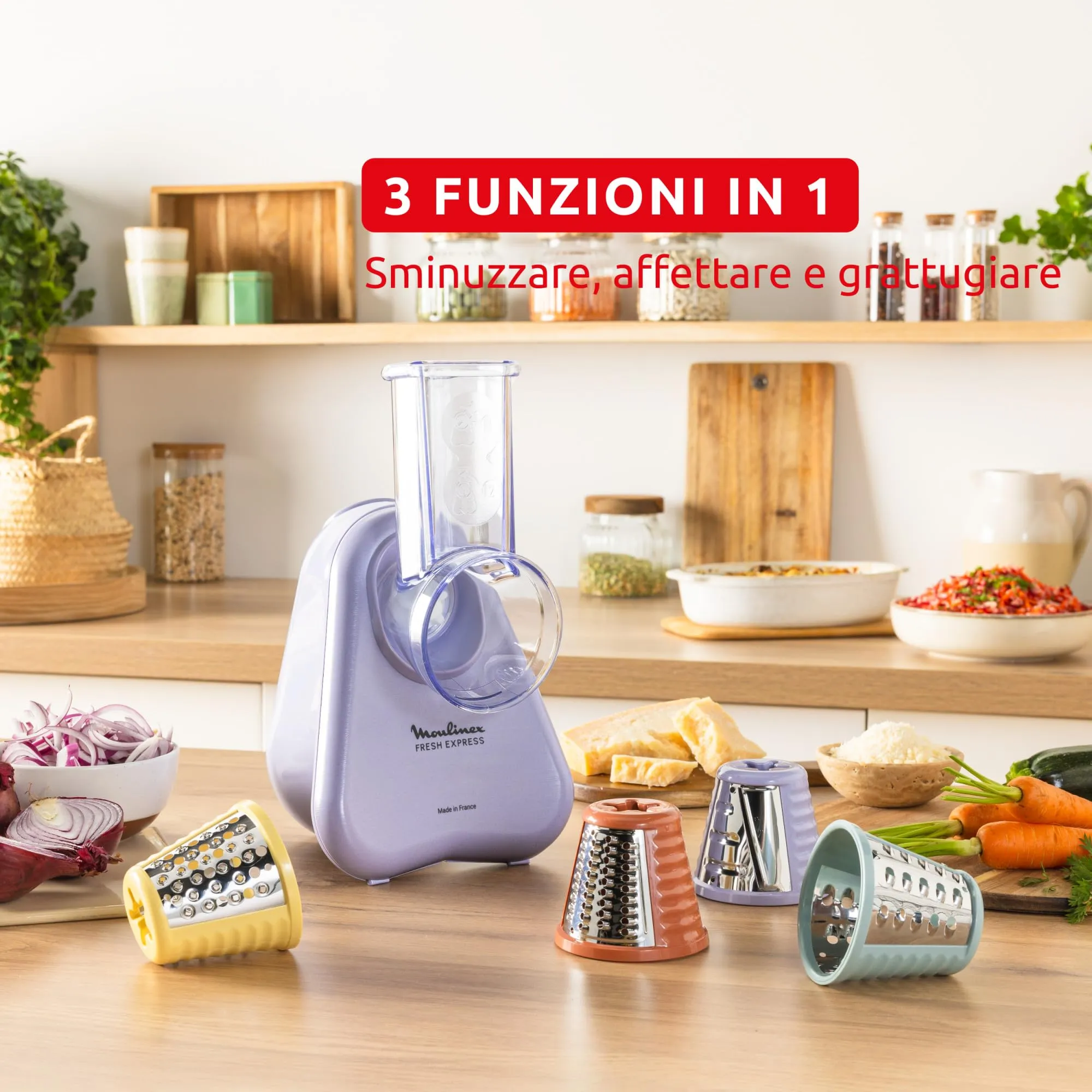 Moulinex Fresh Express Tritaverdure Elettrico 4 in 1, Lilla, DK8546 - immagine 4