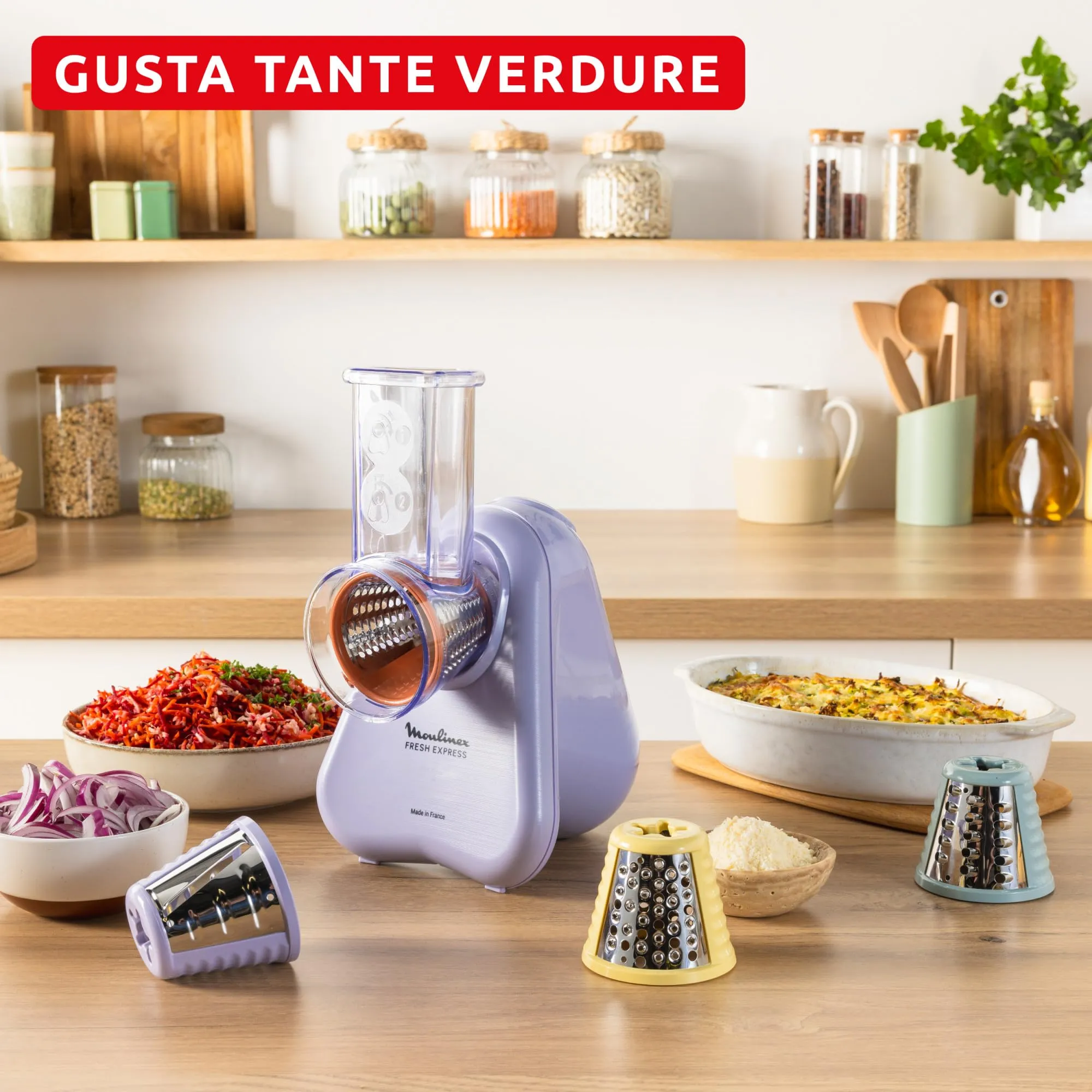Moulinex Fresh Express Tritaverdure Elettrico 4 in 1, Lilla, DK8546 - immagine 5