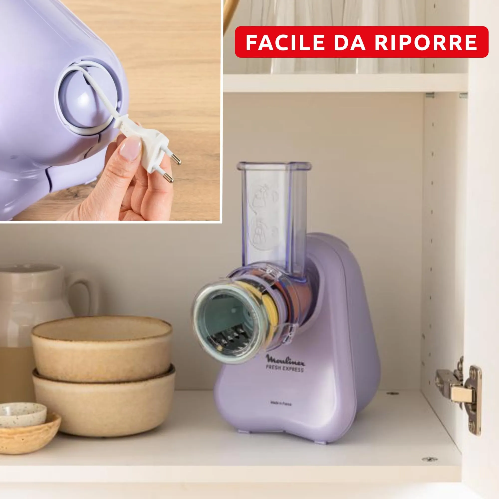 Moulinex Fresh Express Tritaverdure Elettrico 4 in 1, Lilla, DK8546 - immagine 6
