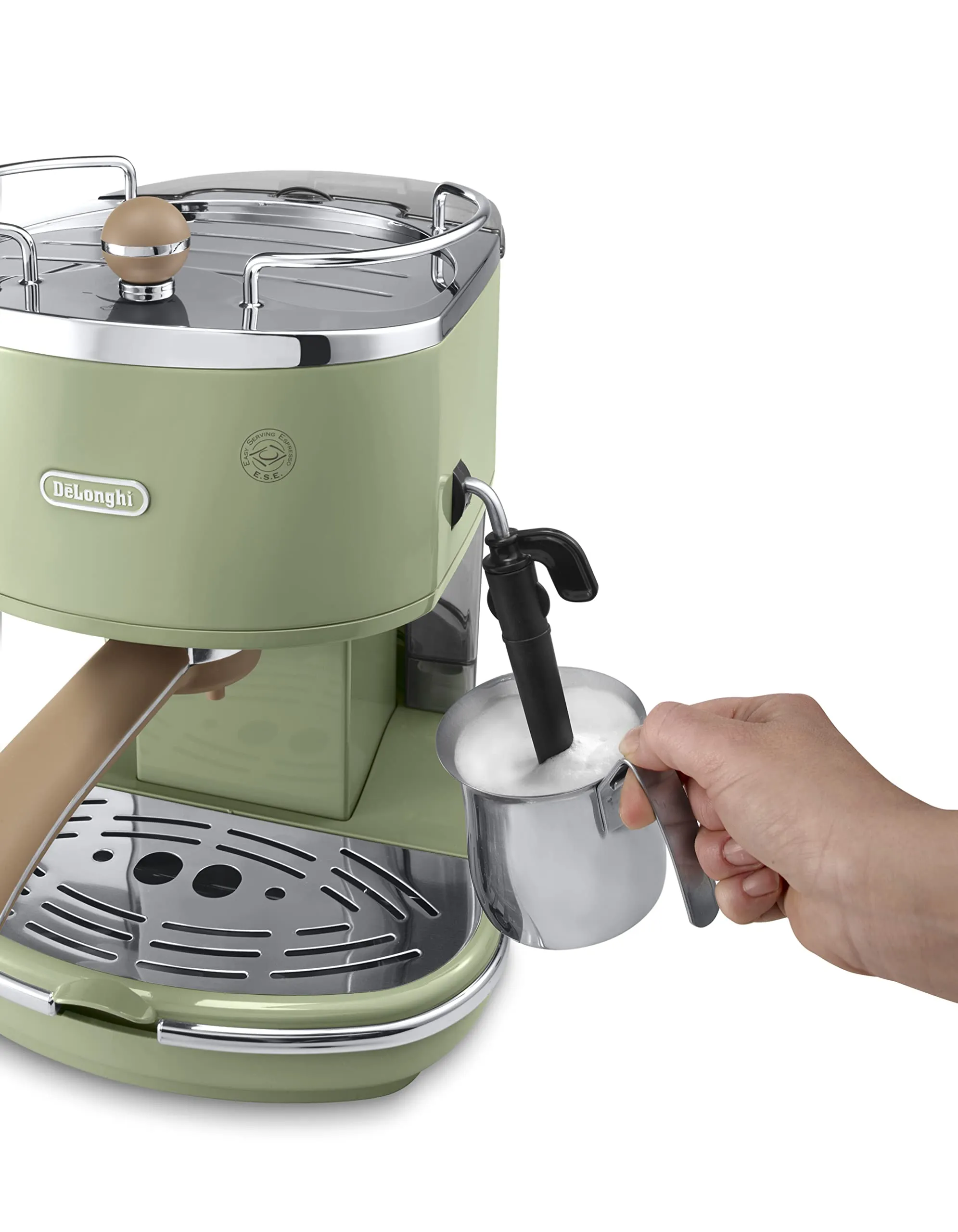 De'Longhi Icona Vintage ECOV311.GR Macchina da Caffè Espresso e Cappuccino, Verde - immagine 4