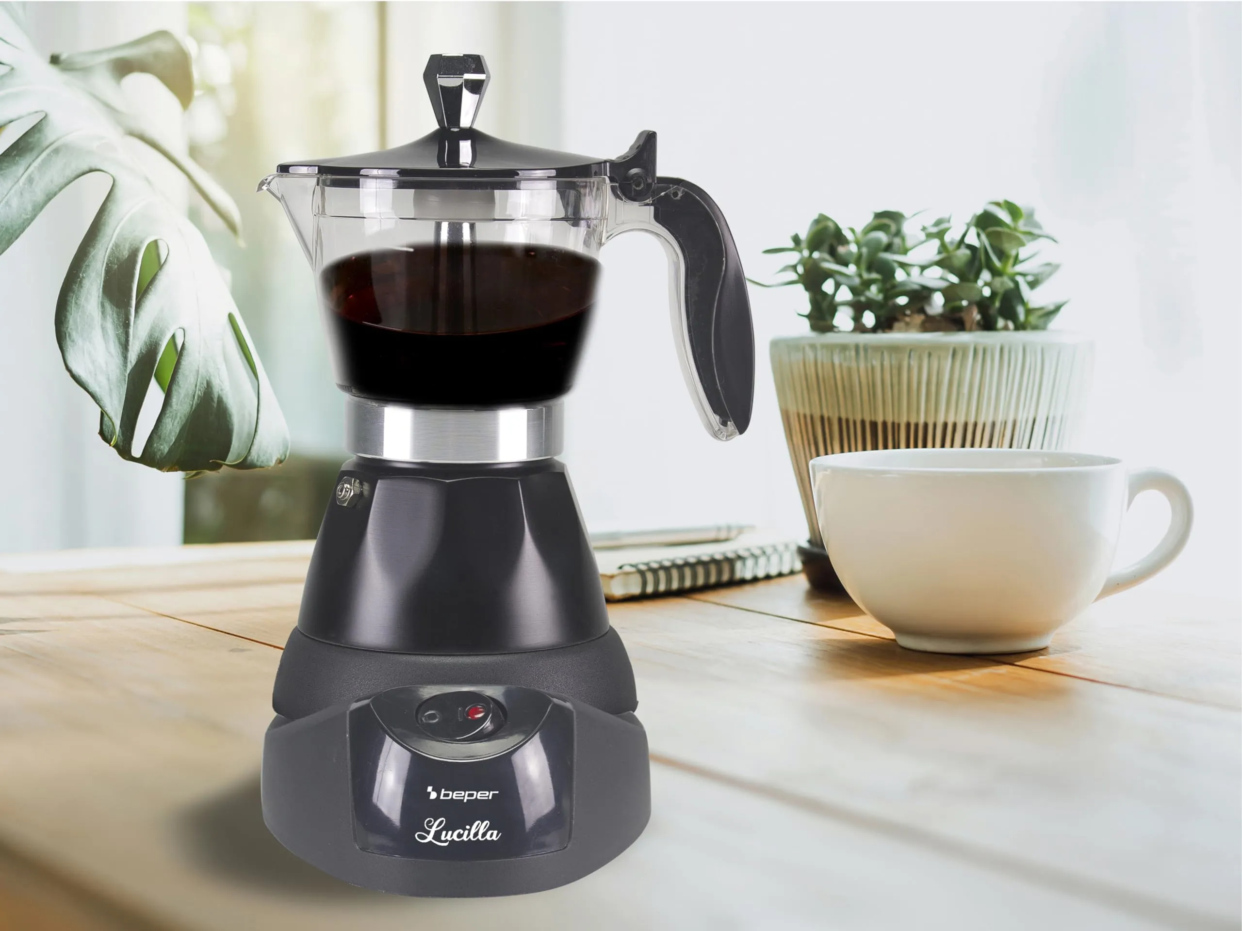 Beper BC.040N Caffettiera Elettrica, 3 Tazze, Nera - immagine 8