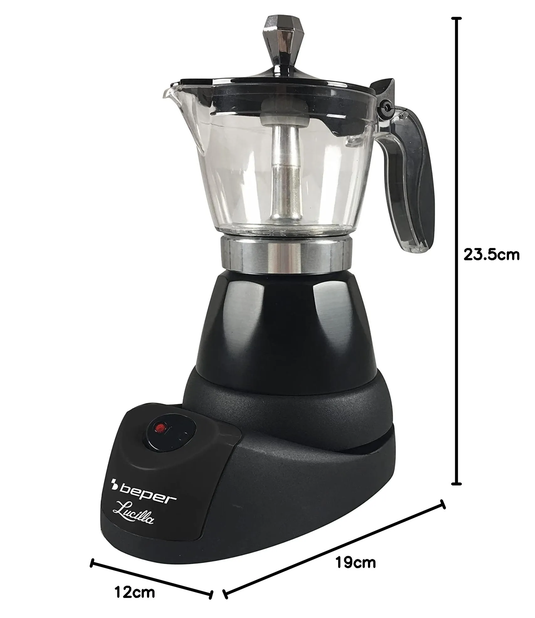 Beper BC.040N Caffettiera Elettrica, 3 Tazze, Nera - immagine 11