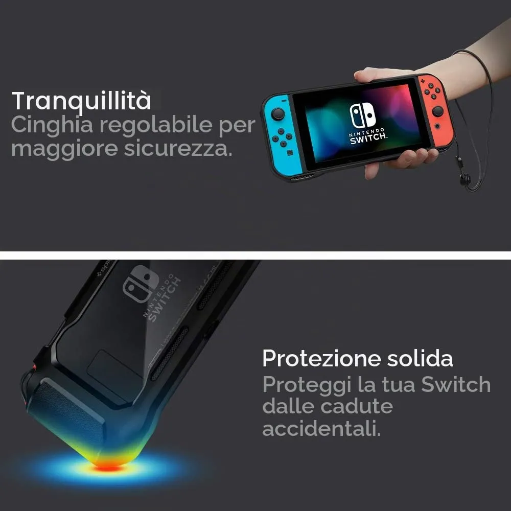 Spigen Rugged Armor Custodia per Nintendo Switch - Nero Opaco - immagine 6