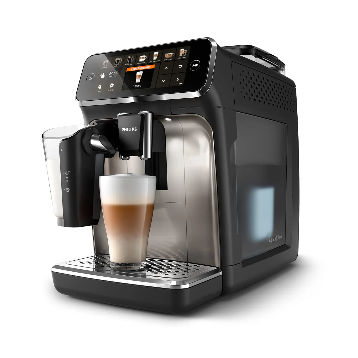 Philips 5400 Macchina Caffè Automatica LatteGo EP5447/90, 12 bevande, Cromo Nero - immagine 2