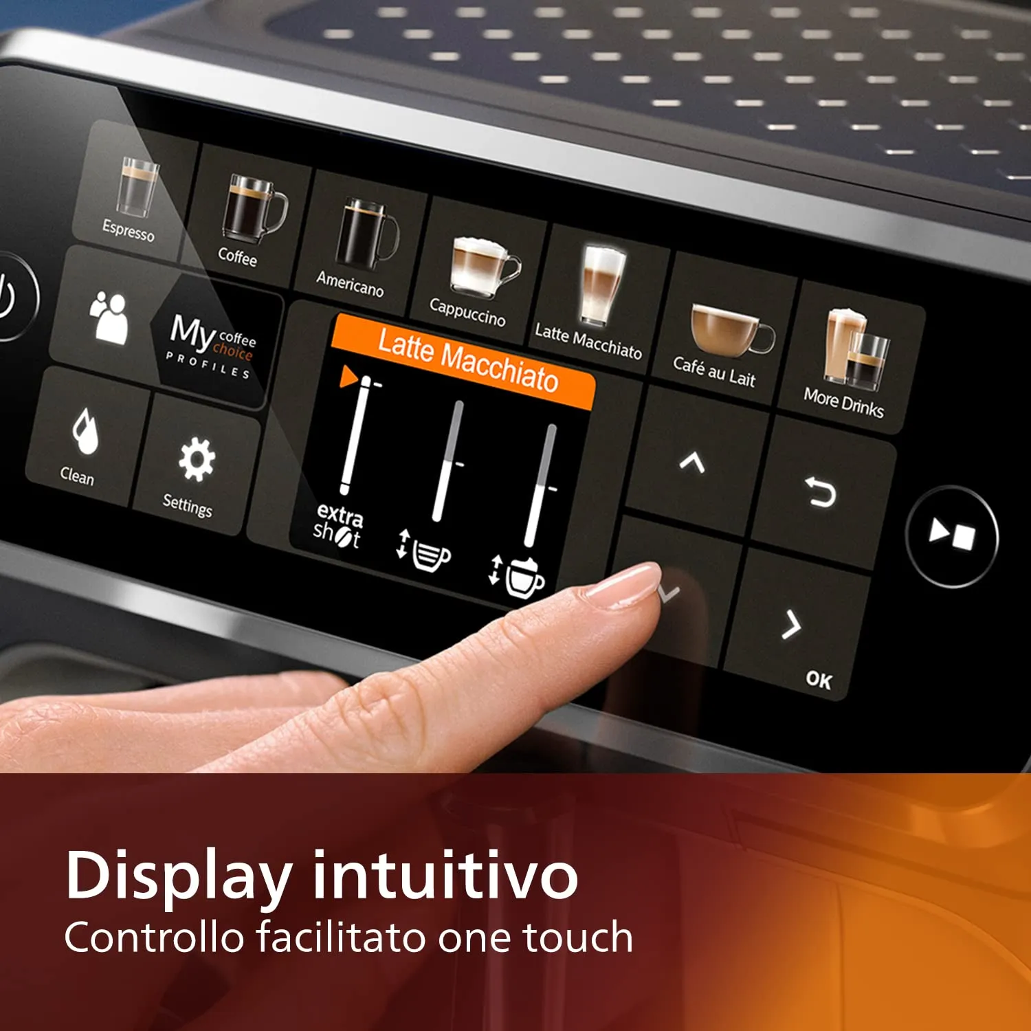 Philips 5400 Macchina Caffè Automatica LatteGo EP5447/90, 12 bevande, Cromo Nero - immagine 5