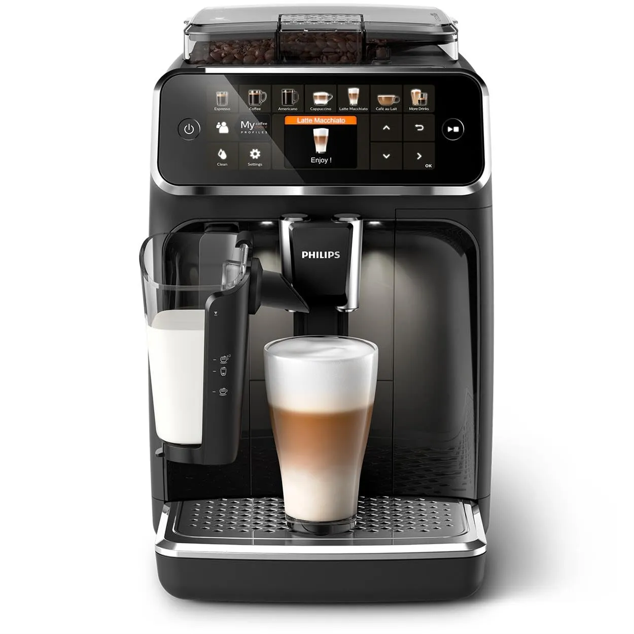 Philips 5400 Macchina Caffè Automatica EP5441/50 LatteGo, 12 bevande, Nero - immagine 1