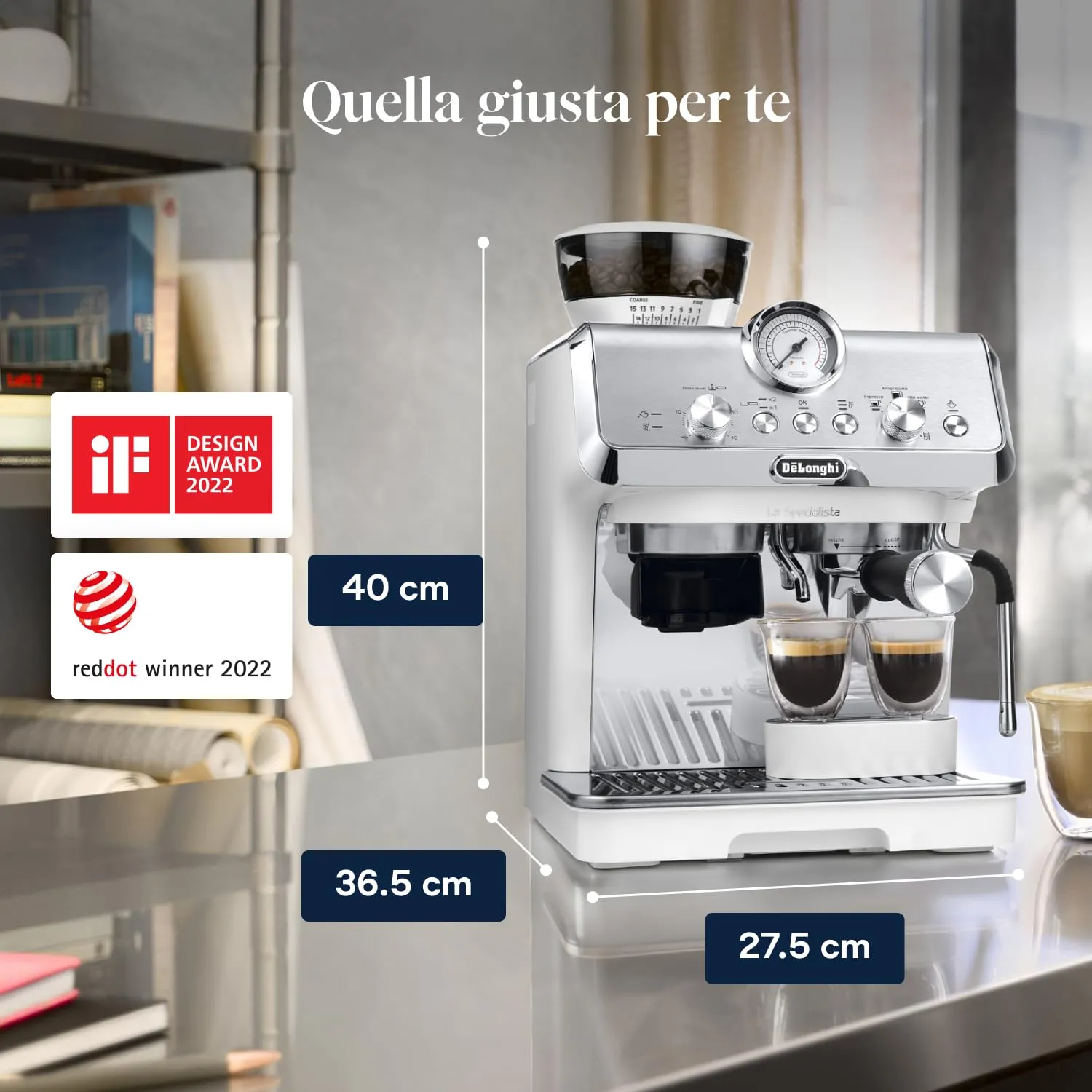 De'Longhi La Specialista Arte EC9155.W Macchina da caffè Manuale, Bianco - immagine 9