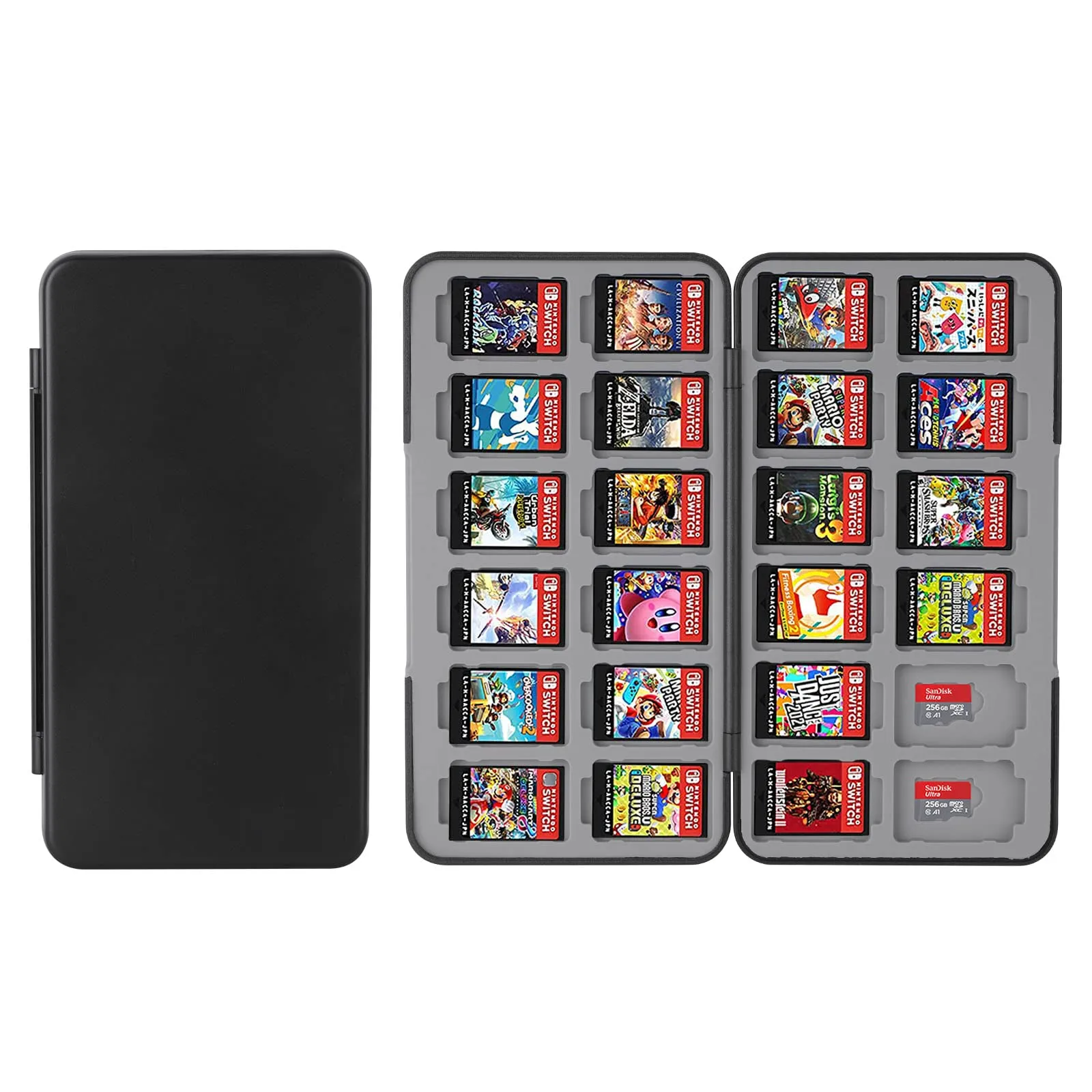 Vicloon Custodia Porta Cartucce per Nintendo Switch, Switch OLED e Switch Lite, 24 Slot, Nero - immagine 1