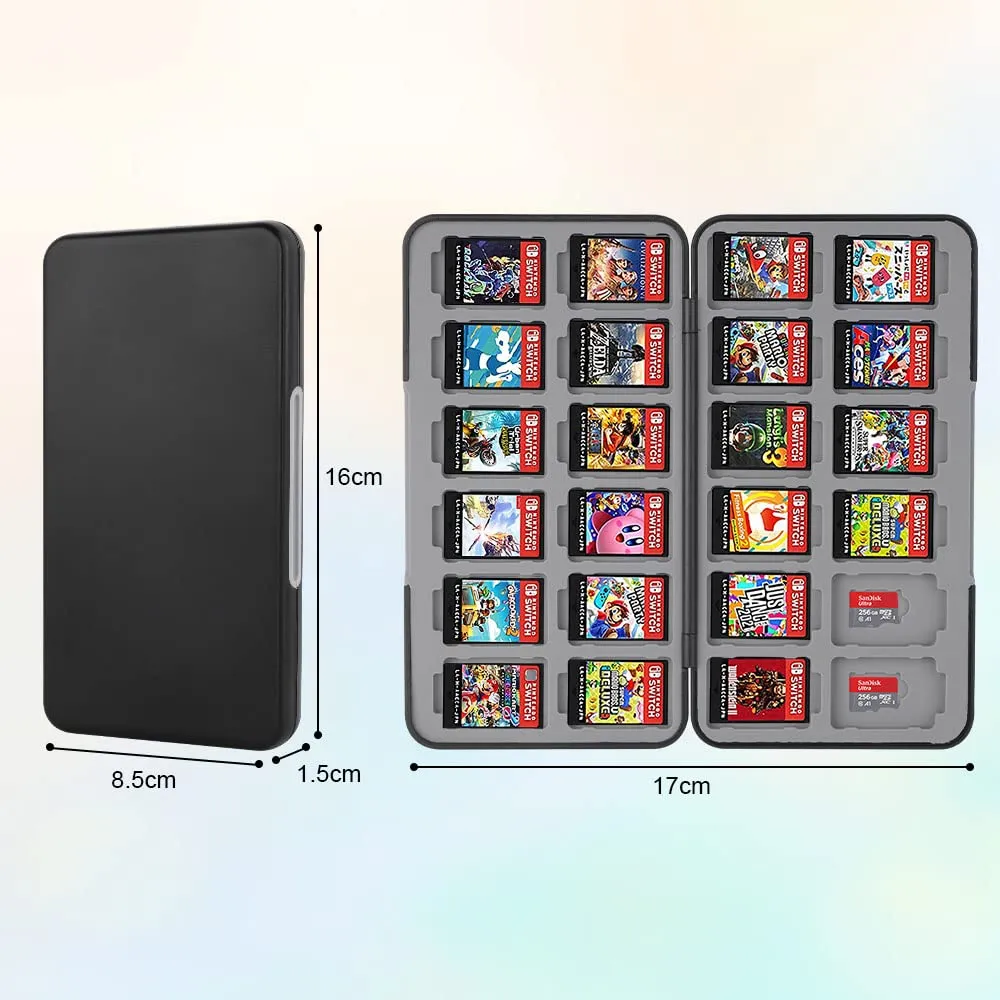 Vicloon Custodia Porta Cartucce per Nintendo Switch, Switch OLED e Switch Lite, 24 Slot, Nero - immagine 2