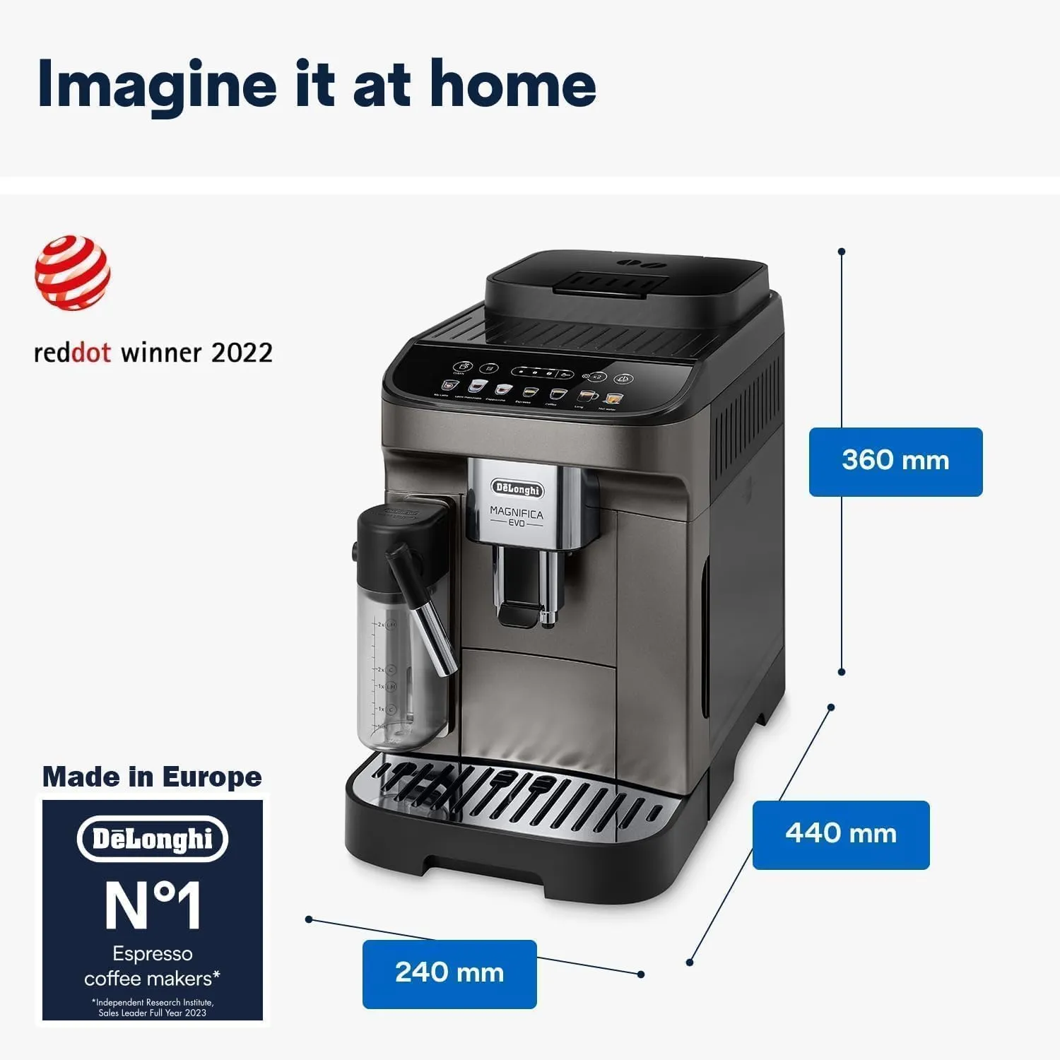 De'Longhi Magnifica Evo Macchina da Caffè Automatica 7 Bevande Titanio ECAM290.81.TB - immagine 5