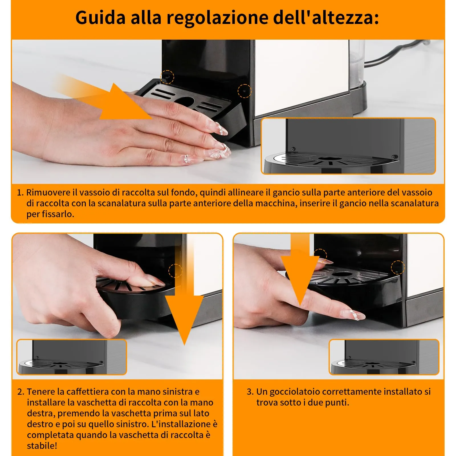KOTLIE AC-513HF Macchina da caffè multifunzione 5 in 1 per Nespresso, Dolce Gusto, Caffè in polvere, ESE (44 mm) e Mio Capsule, Nero - immagine 6