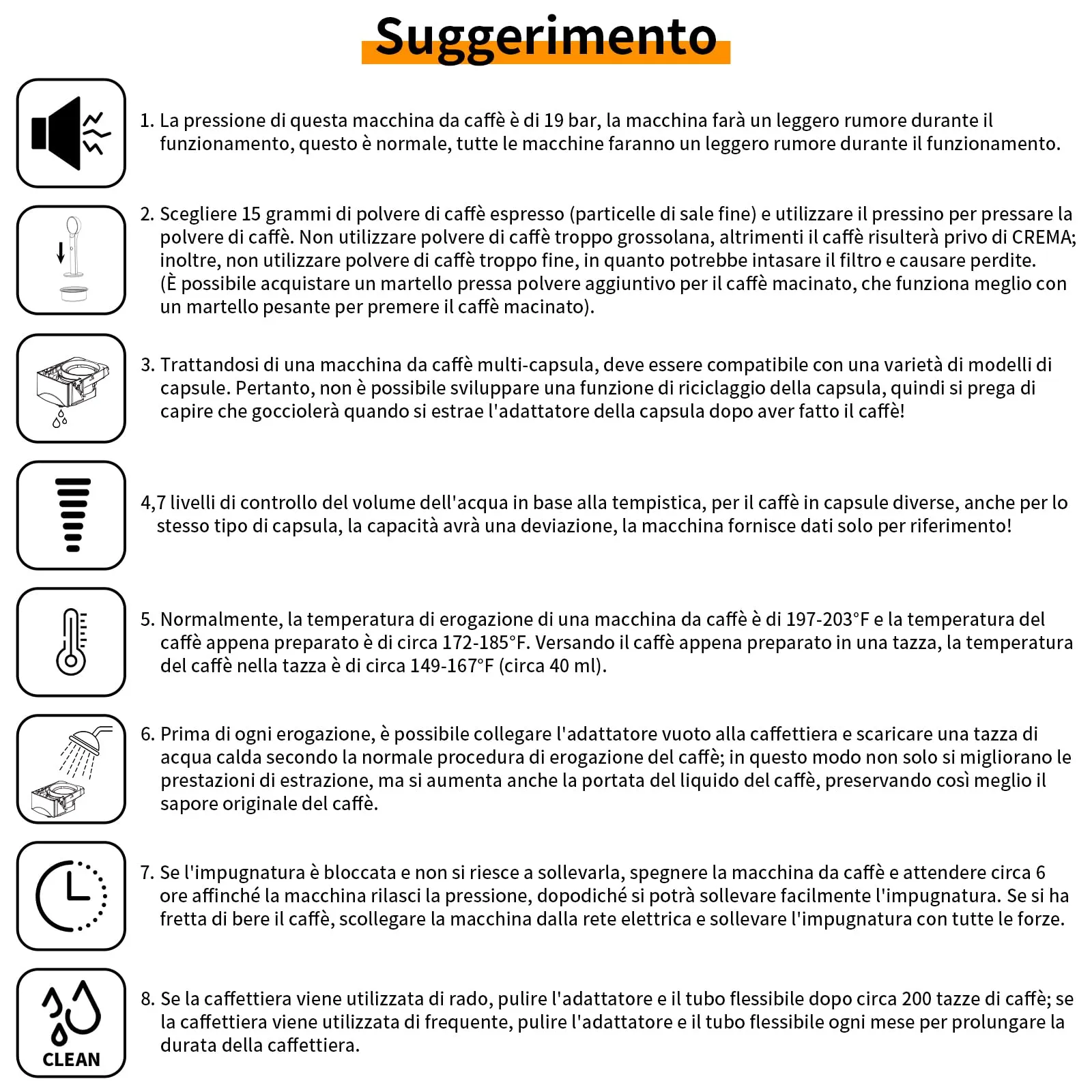 KOTLIE AC-513HF Macchina da caffè multifunzione 5 in 1 per Nespresso, Dolce Gusto, Caffè in polvere, ESE (44 mm) e Mio Capsule, Nero - immagine 9