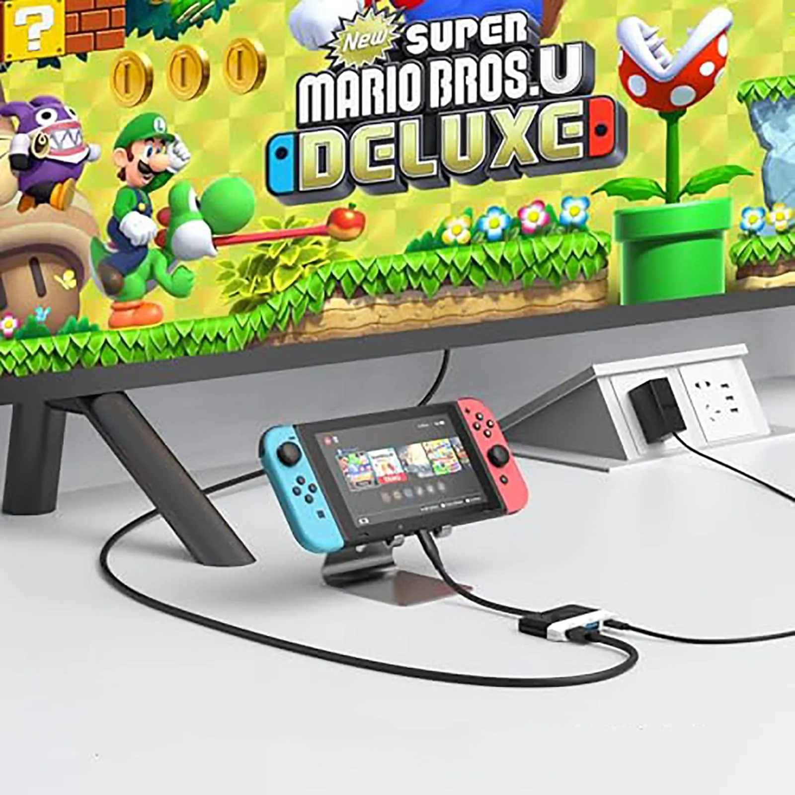 GKEAPZA Switch Dock per Nintendo Switch e OLED, Adattatore TV 3 in 1 con 4K HDMI, USB 3.0 e Type C 100W PD, Docking Station Portatile (Nero) - immagine 5