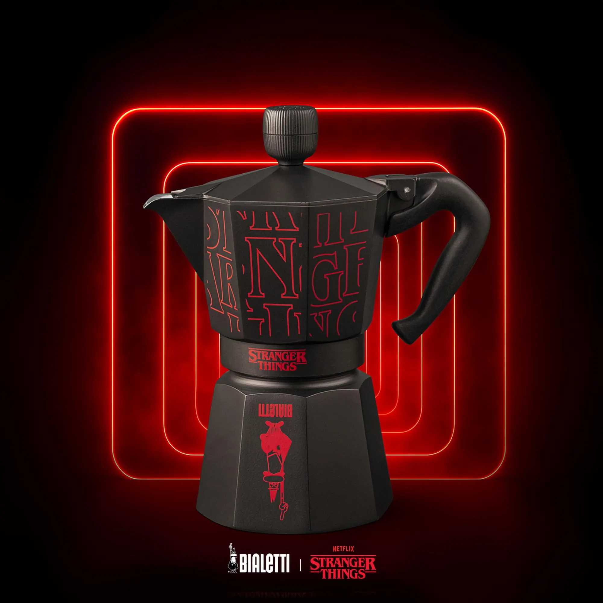 Bialetti Moka Express Stranger Things, Pomolo Musicale USB-C, 6 Tazze (270ml), Nero - immagine 4