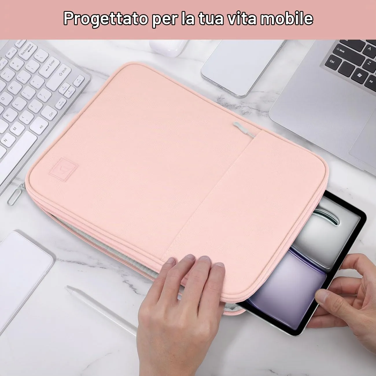 Dadanism Tablet Custodia Borsa Portatile 13 Pollici, Rosa - immagine 6