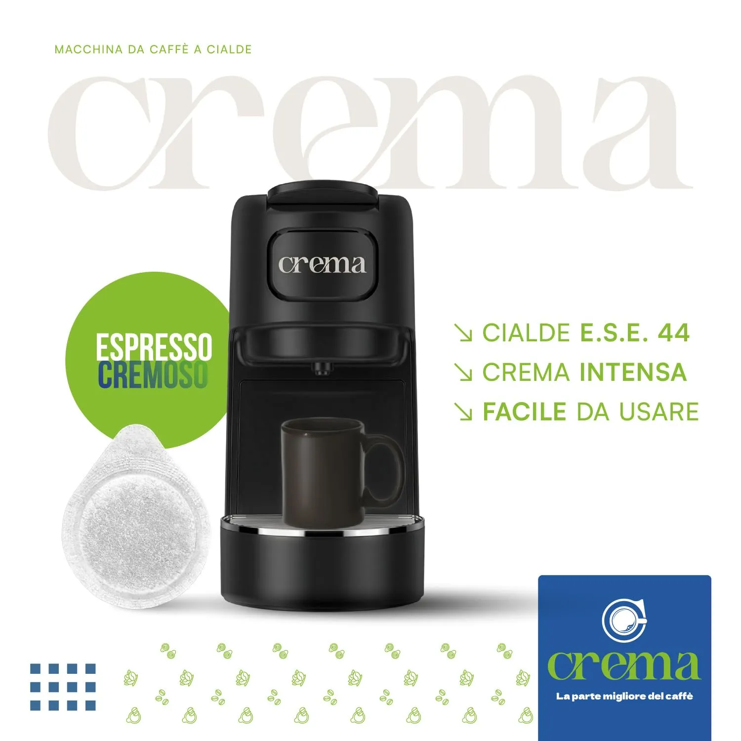 ELETTROFIX Macchina Caffè Cialde E.S.E., Serbatoio 1.2L, Spegnimento Automatico, Vassoio Regolabile - Nero - immagine 4