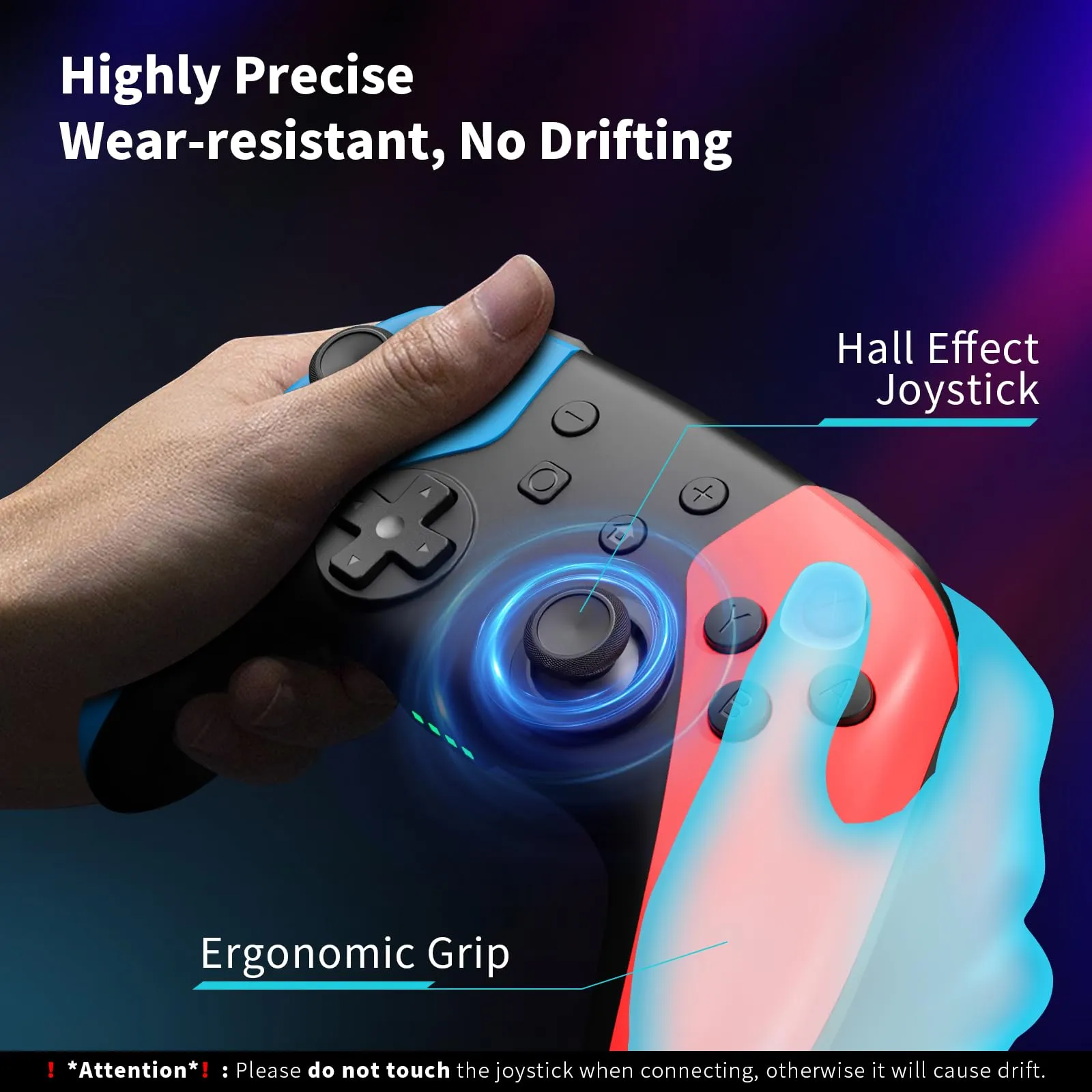 AceGamer Wireless Controller for Switch 2, Switch, Lite, OLED - Hall Effect Joysticks, 6-Axis Gyro, Programmable Buttons, 4-Level Vibration - immagine 2