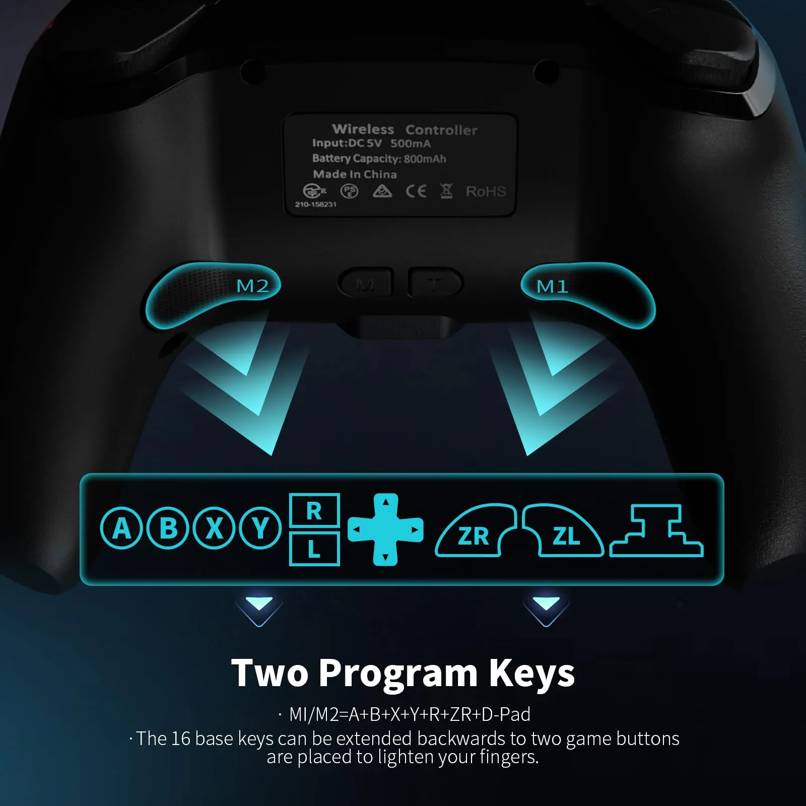 AceGamer Wireless Controller for Switch 2, Switch, Lite, OLED - Hall Effect Joysticks, 6-Axis Gyro, Programmable Buttons, 4-Level Vibration - immagine 3