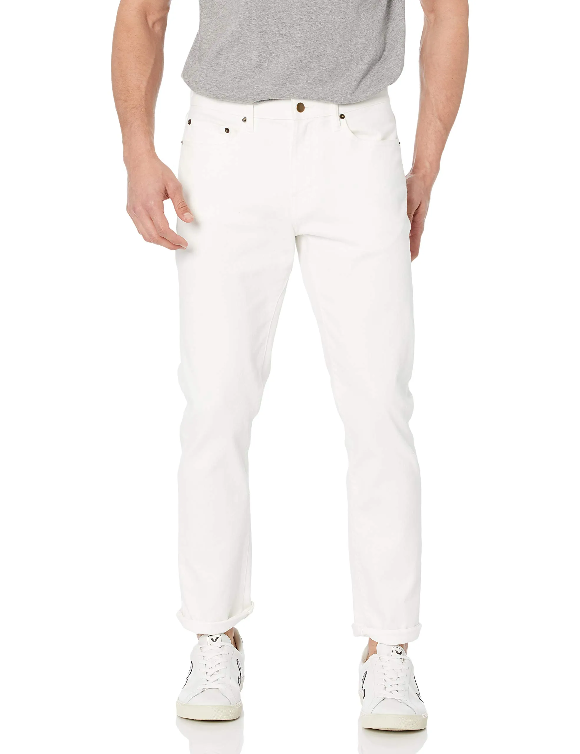 Amazon Essentials Jeans Slim Fit, Bianco Brillante, 30W / 34L - immagine 1
