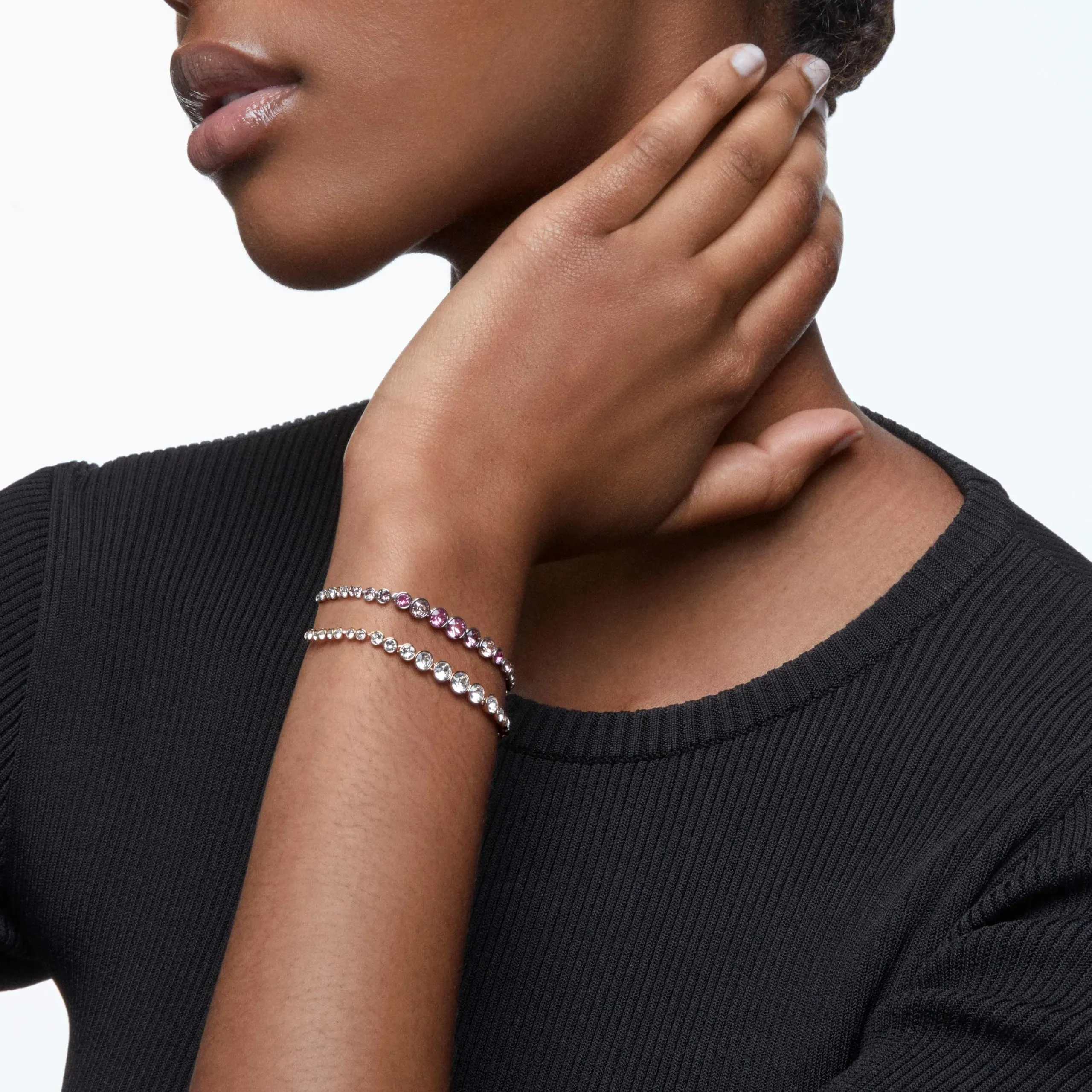 Swarovski Imber Emily Braccialetto, Rosa, Placcato rodio - immagine 2