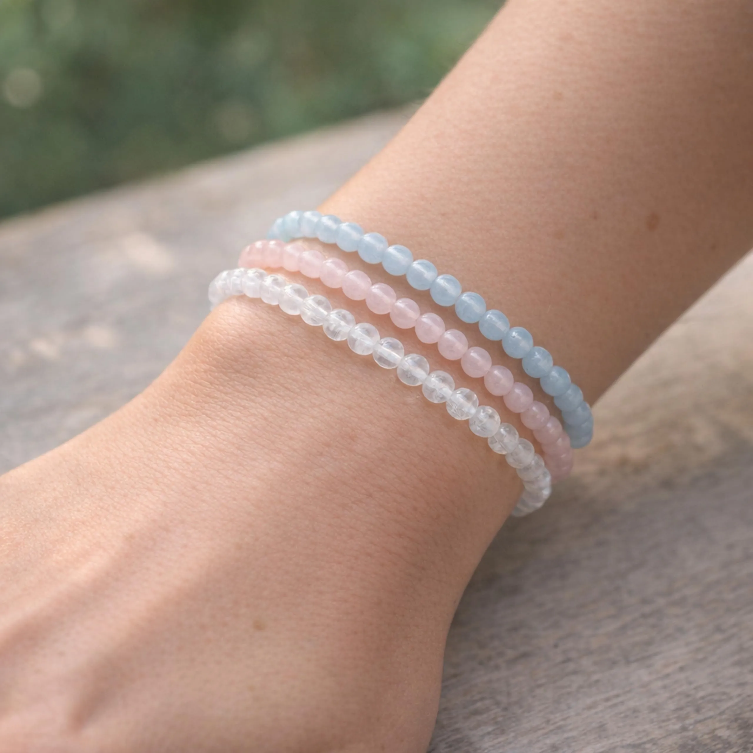 Lebensquelle Plus Mini Bracciale con Perline 4-5 mm Cristallo di Rocca - immagine 5