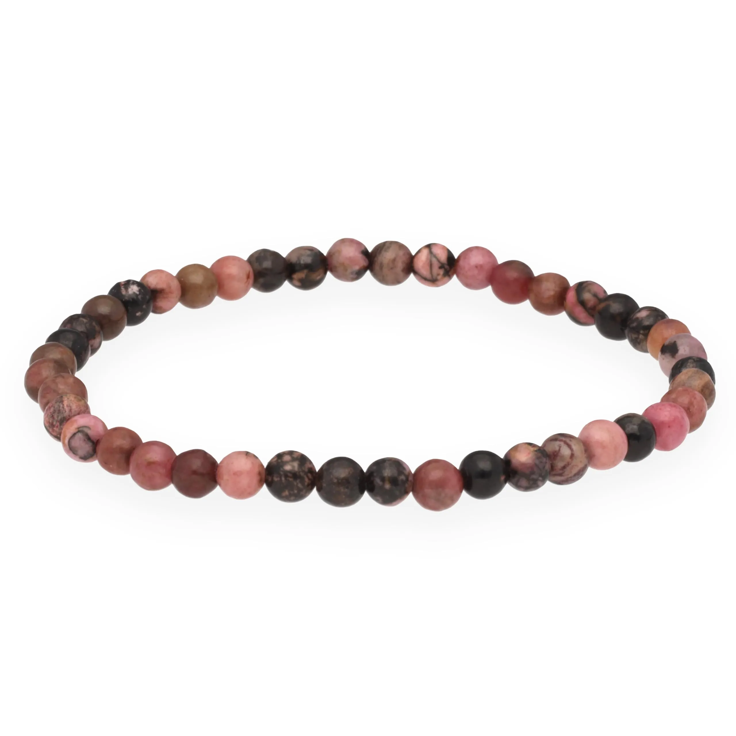 Lebensquelle Plus Mini Bracciale in Rodonite, Perline 4-5 mm, 19 cm - immagine 1