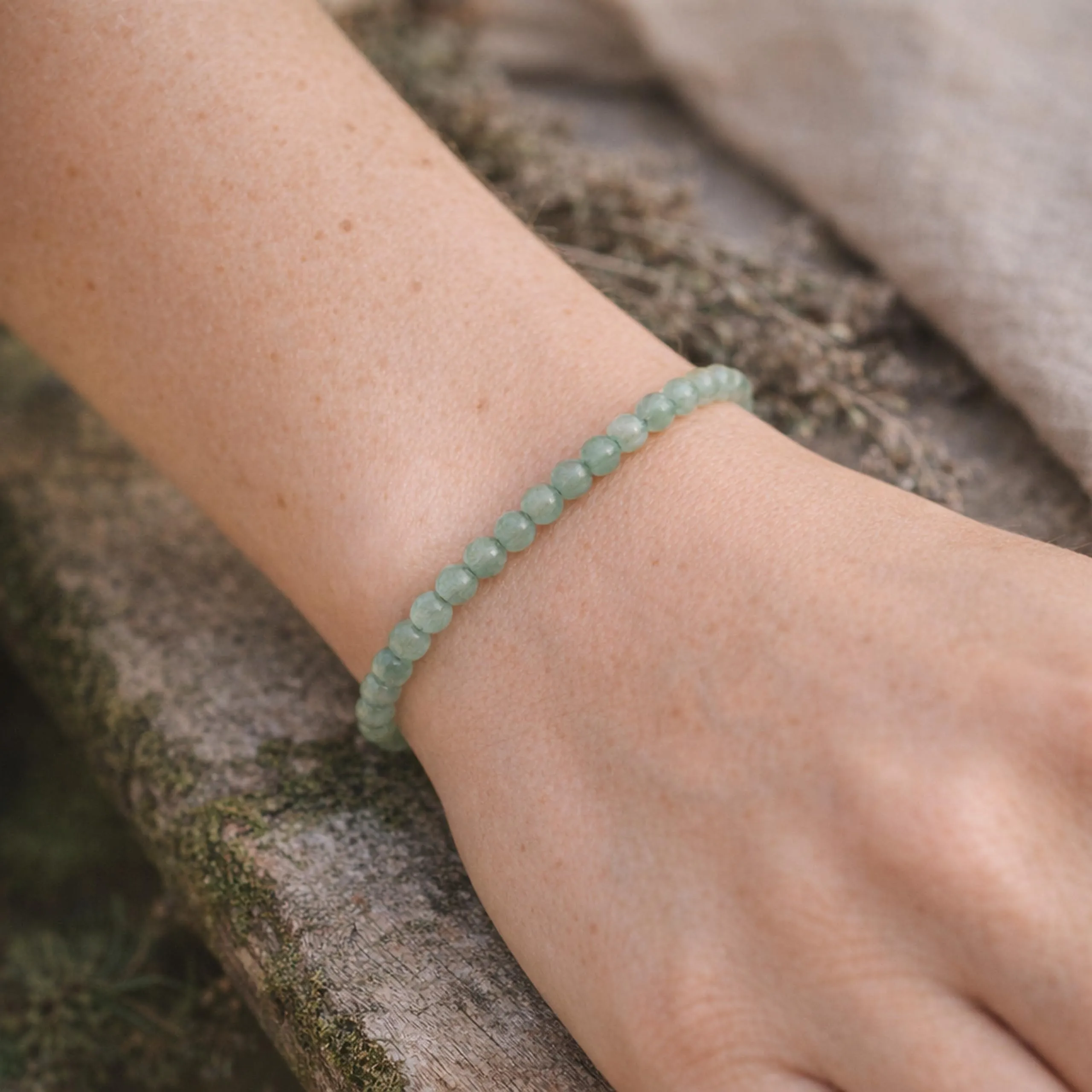 Lebensquelle Plus Mini Bracciale con Perline 4-5 mm - Avventurina Verde - immagine 2