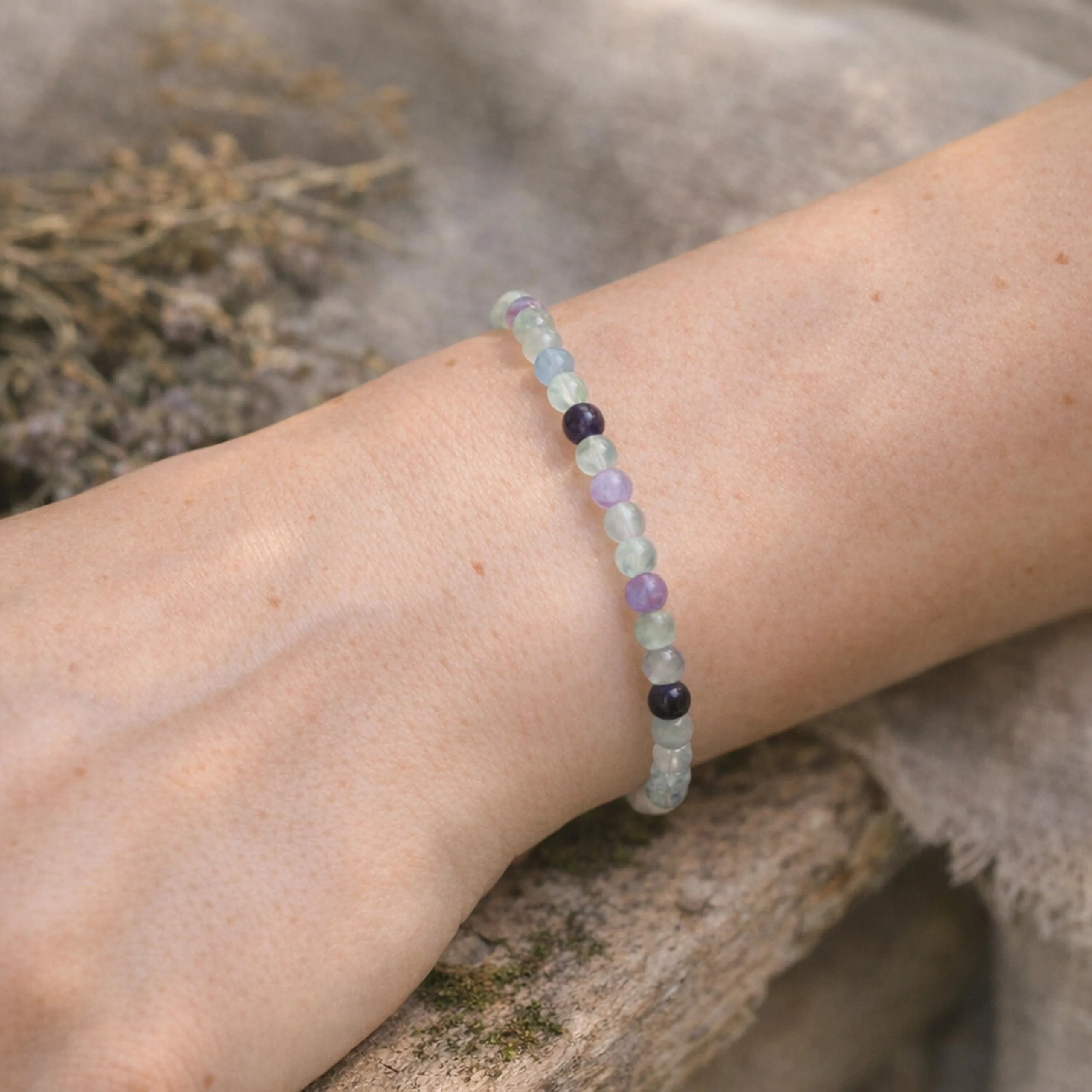 Lebensquelle Plus Mini bracciale con perline 4-5 mm Fluorite - immagine 2